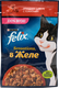 Корм консервированный для взрослых кошек FELIX Sensations с говядиной в желе с томатами, 75г