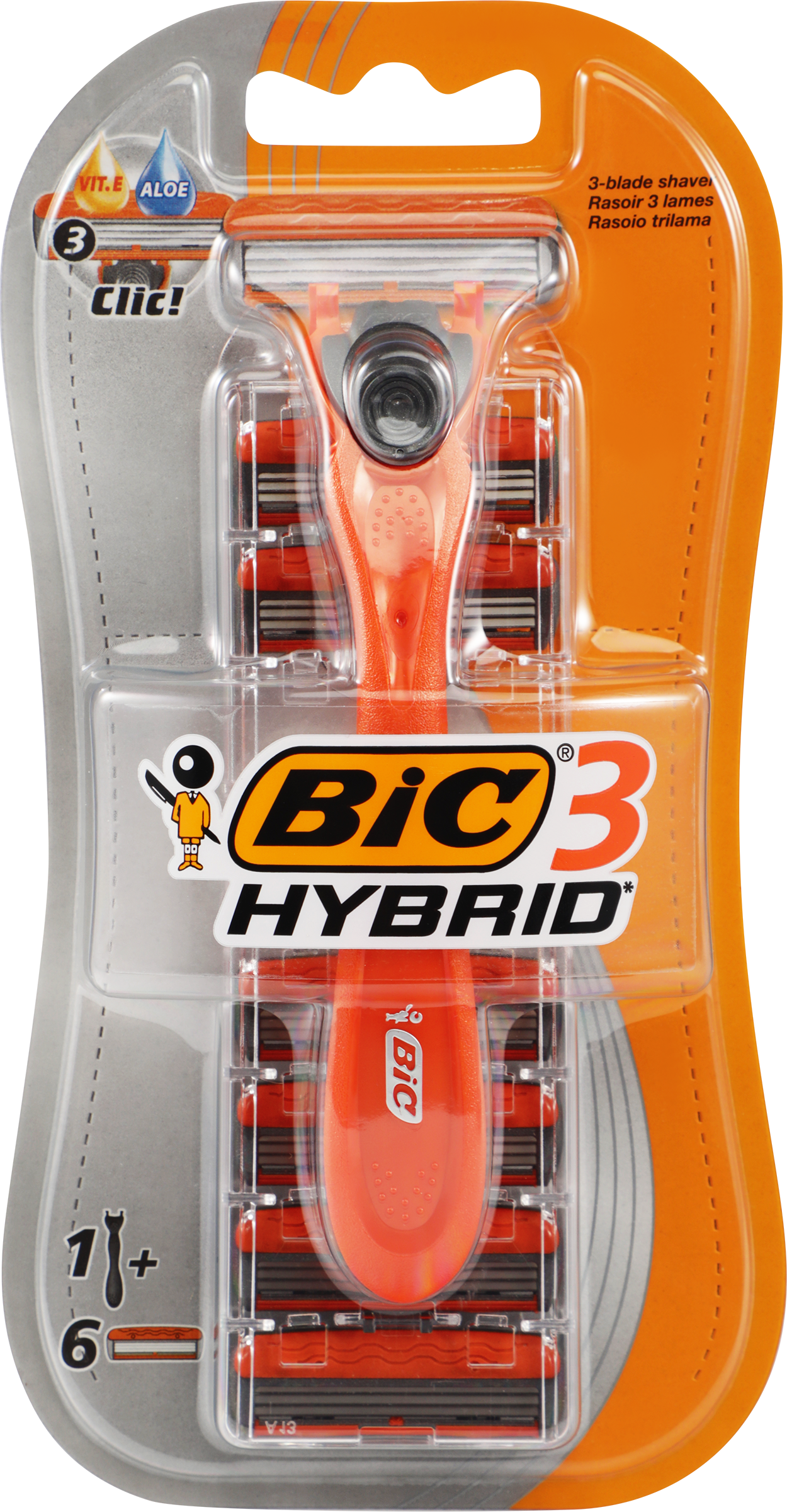Изображение товара Бритва мужская BIC Гибрид 3, 1 ручка + 6 кассет Изображение товара Бритва мужская BIC Гибрид 3, 1 ручка + 6 кассет