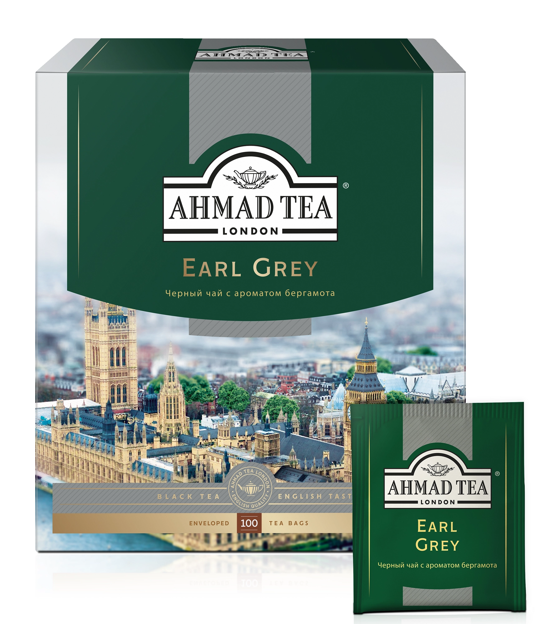 Чай черный AHMAD TEA Tea Earl Grey с бергамотом байховый, 100пак - купить с  доставкой в Москве и области по выгодной цене - интернет-магазин Утконос