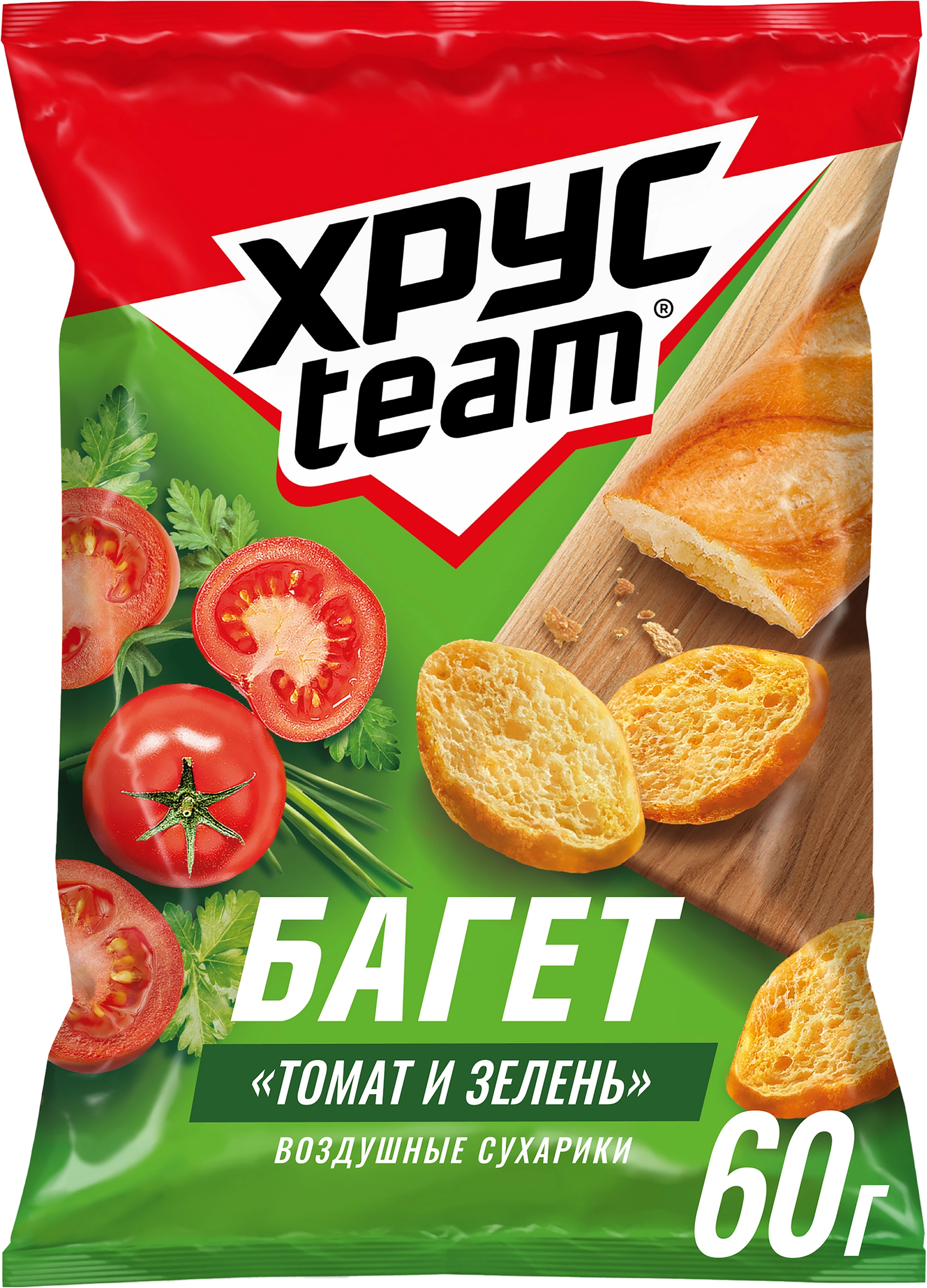 Сухарики ХРУСTEAM багет Томат и зелень, 60г