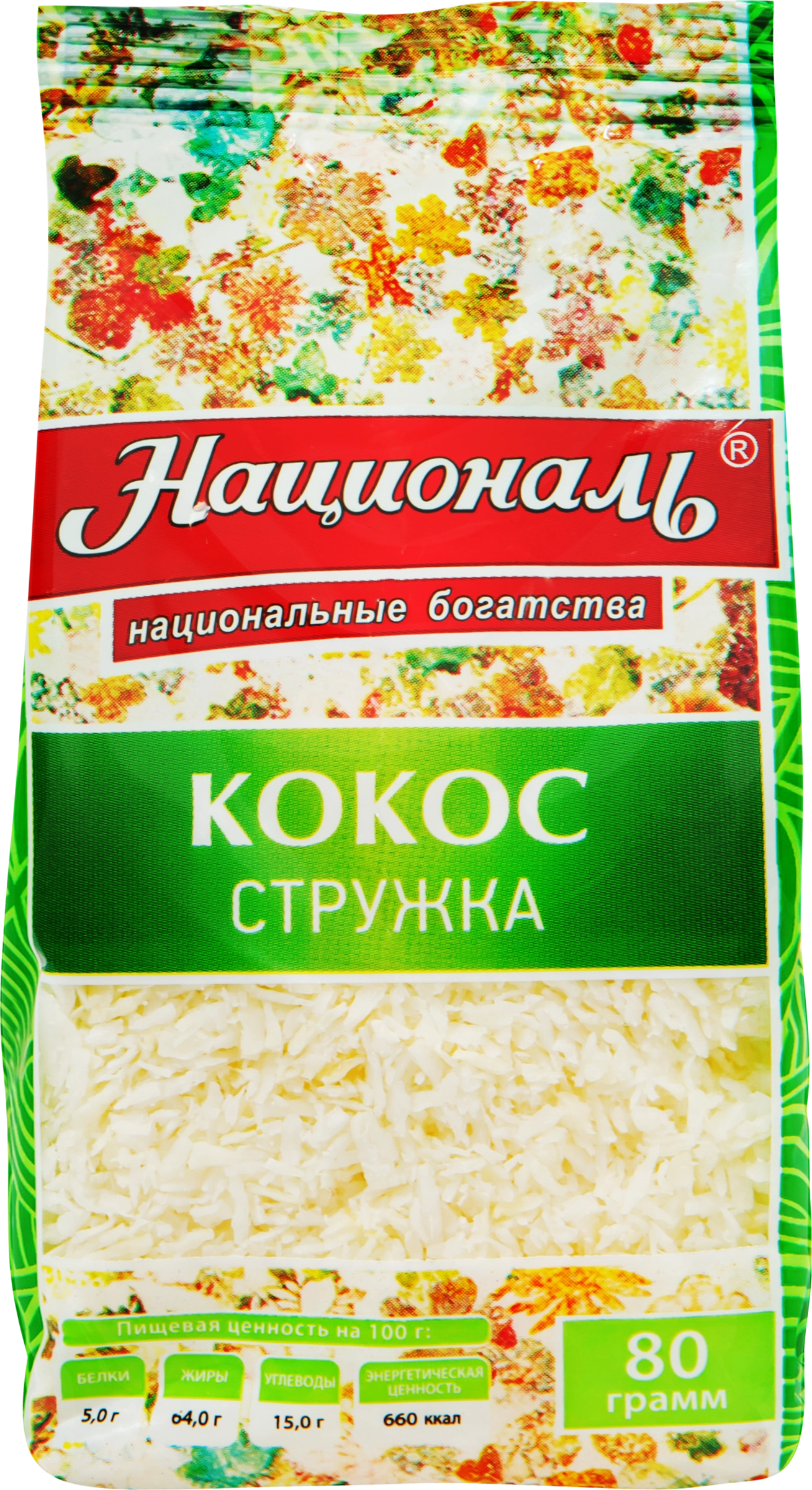 Кокосовая стружка НАЦИОНАЛЬ, 80г