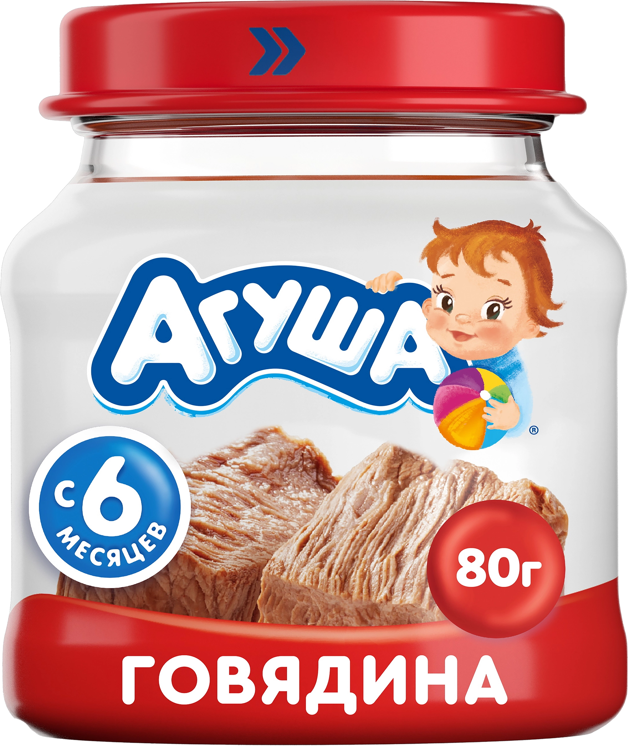 Пюре мясное АГУША Говядина, с 6 месяцев, 80г