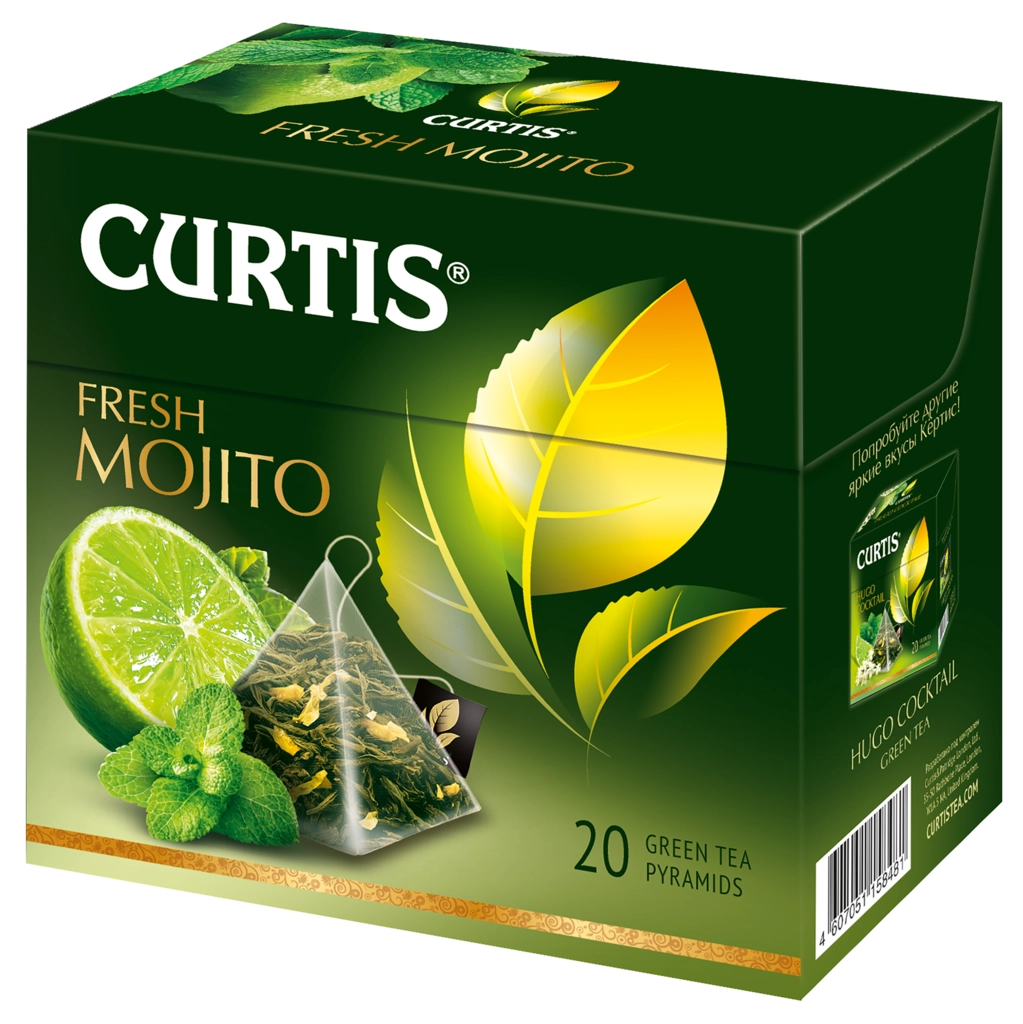 Чай зеленый CURTIS Fresh Mojito, 20х1,7г - купить с доставкой в Москве и  области по выгодной цене - интернет-магазин Утконос