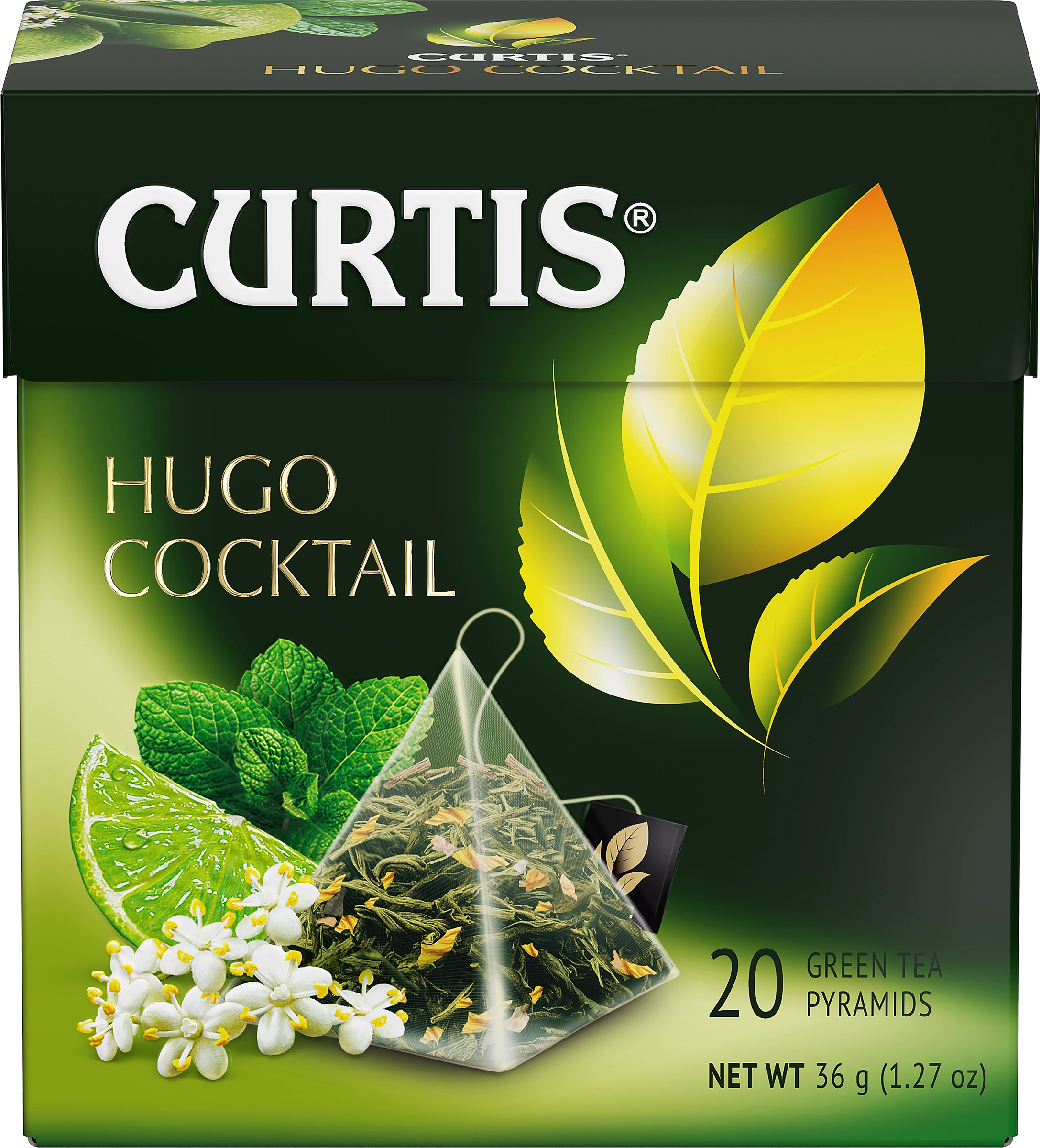 Чай зеленый CURTIS Hugo Cocktail, 20х1,8г - купить с доставкой в Москве и  области по выгодной цене - интернет-магазин Утконос