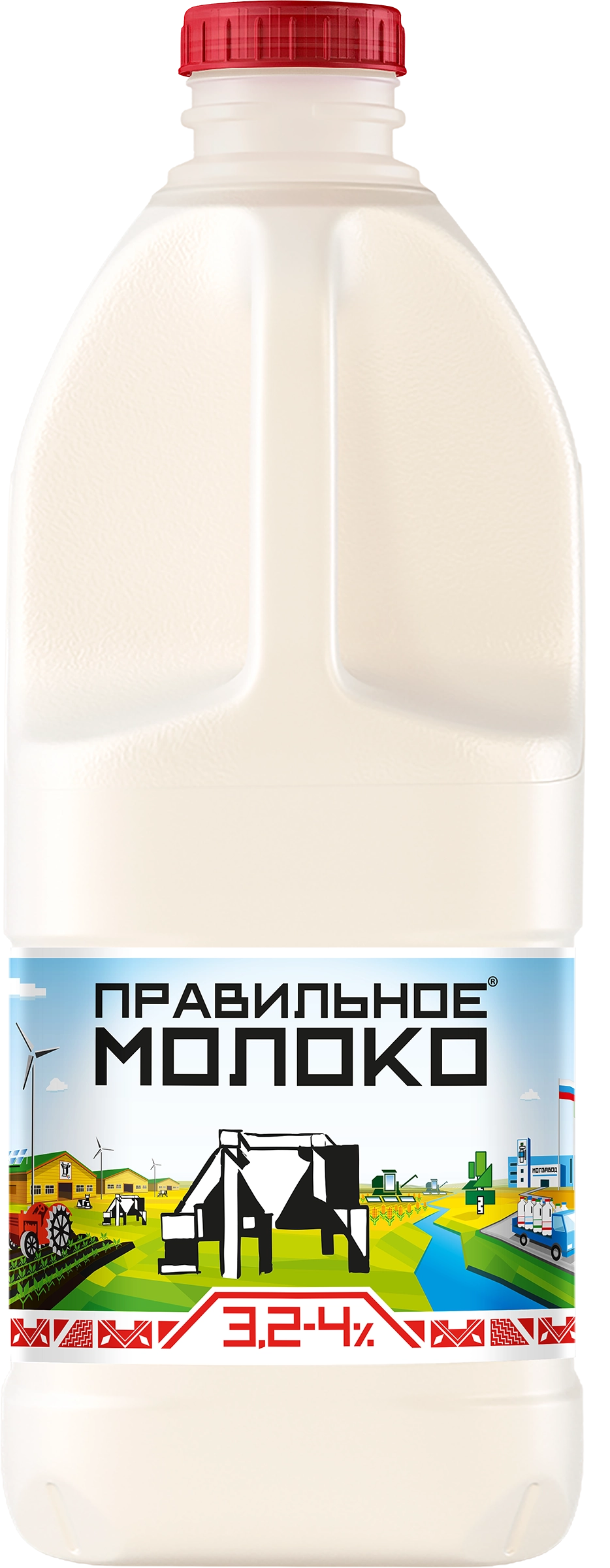 Молоко пастеризованное ПРАВИЛЬНОЕ МОЛОКО 3,2–4%, без змж, 2000мл - купить с  доставкой в Москве и области по выгодной цене - интернет-магазин Утконос