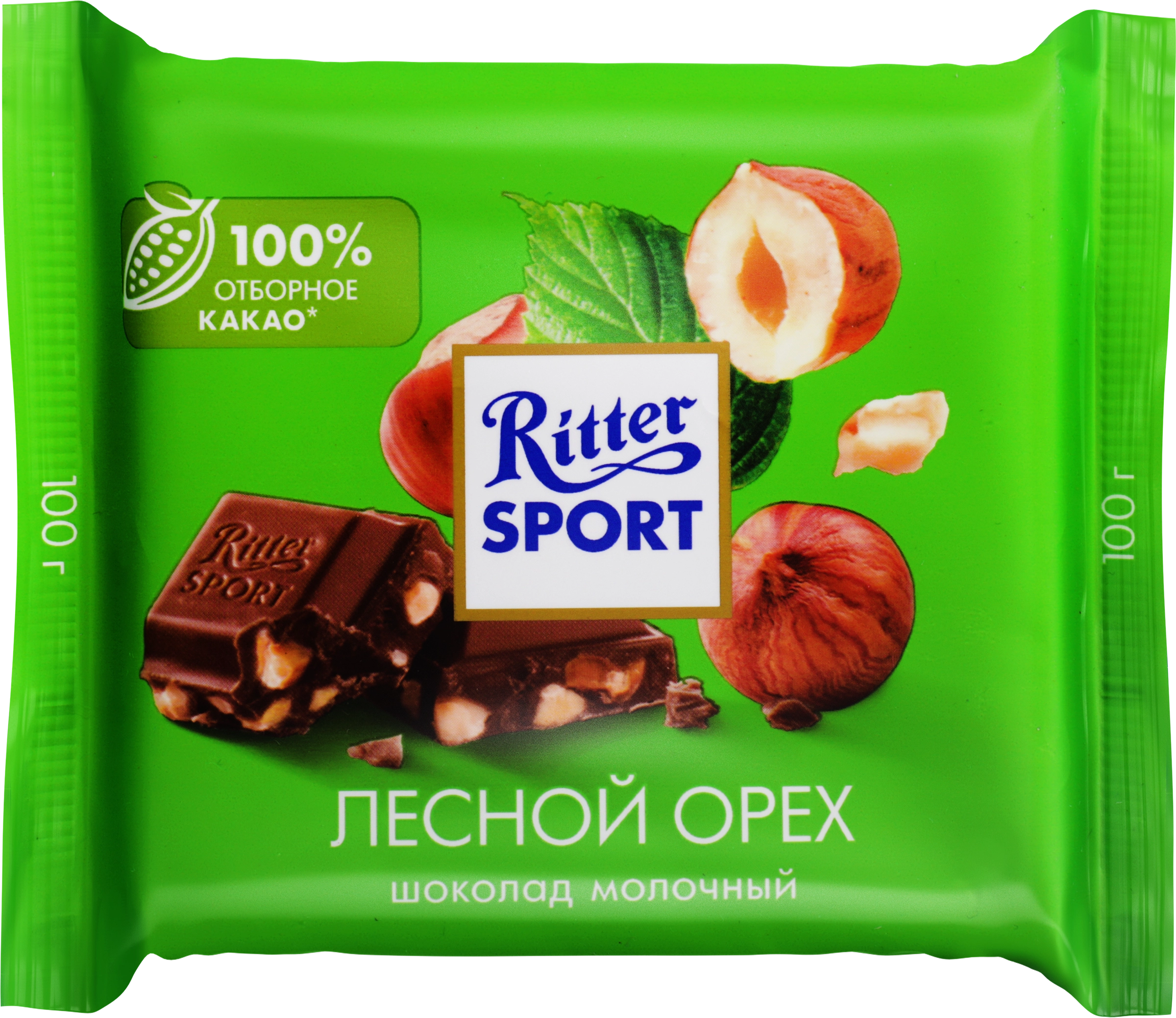 Шоколад молочный RITTER SPORT Лесной орех, 100г