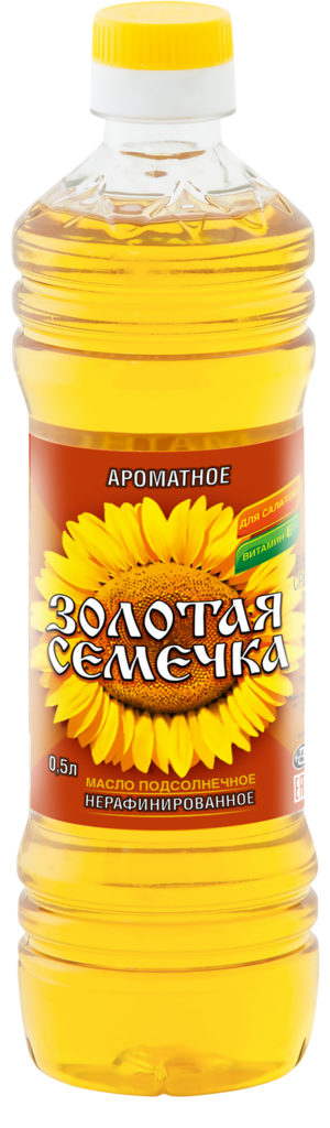 Масло подсолнечное ЗОЛОТАЯ СЕМЕЧКА нерафинированное, 500мл - купить с ...