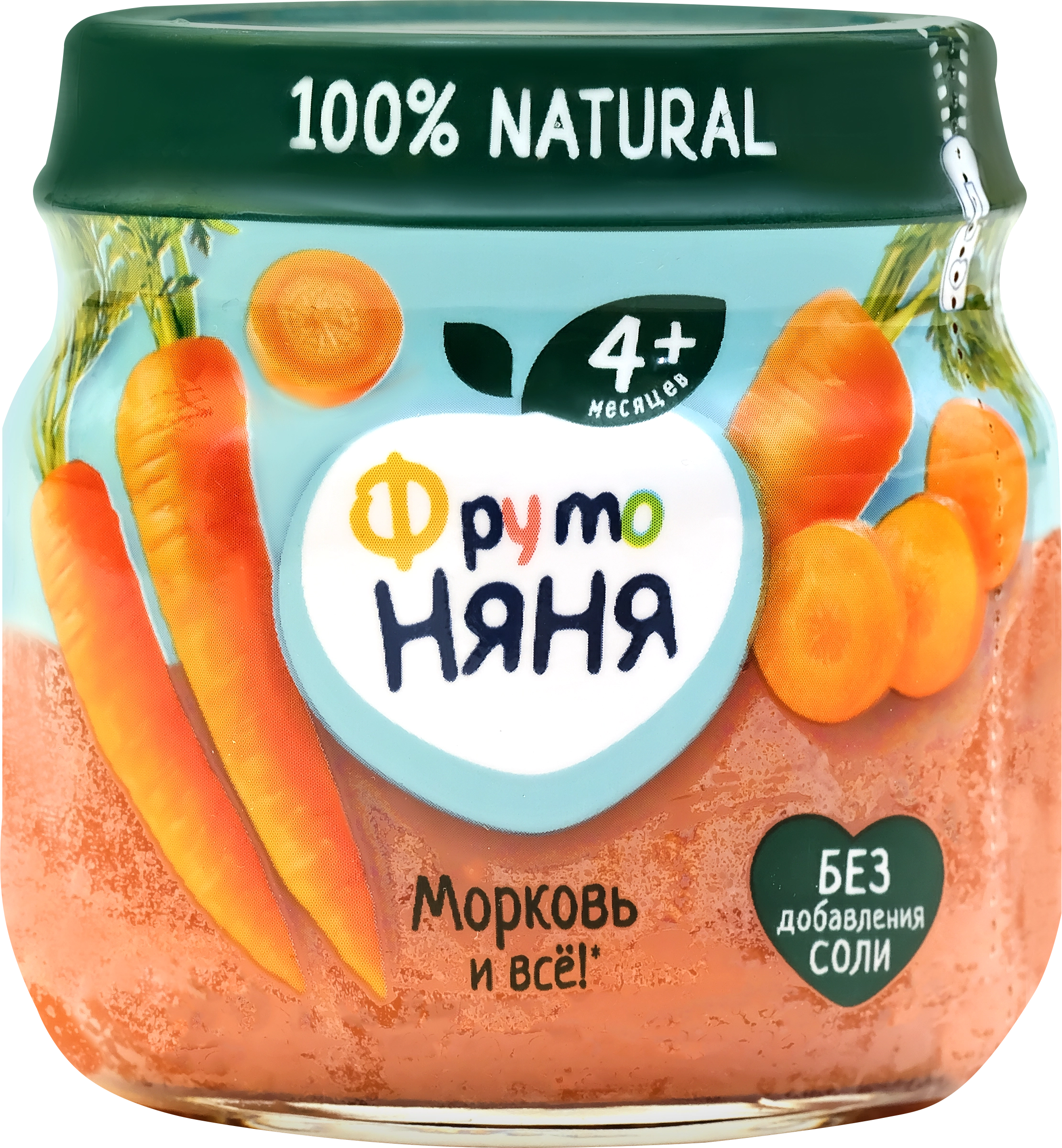 Пюре овощное ФРУТОНЯНЯ Морковь, с 4 месяцев, 80г - купить с доставкой в  Москве и области по выгодной цене - интернет-магазин Утконос