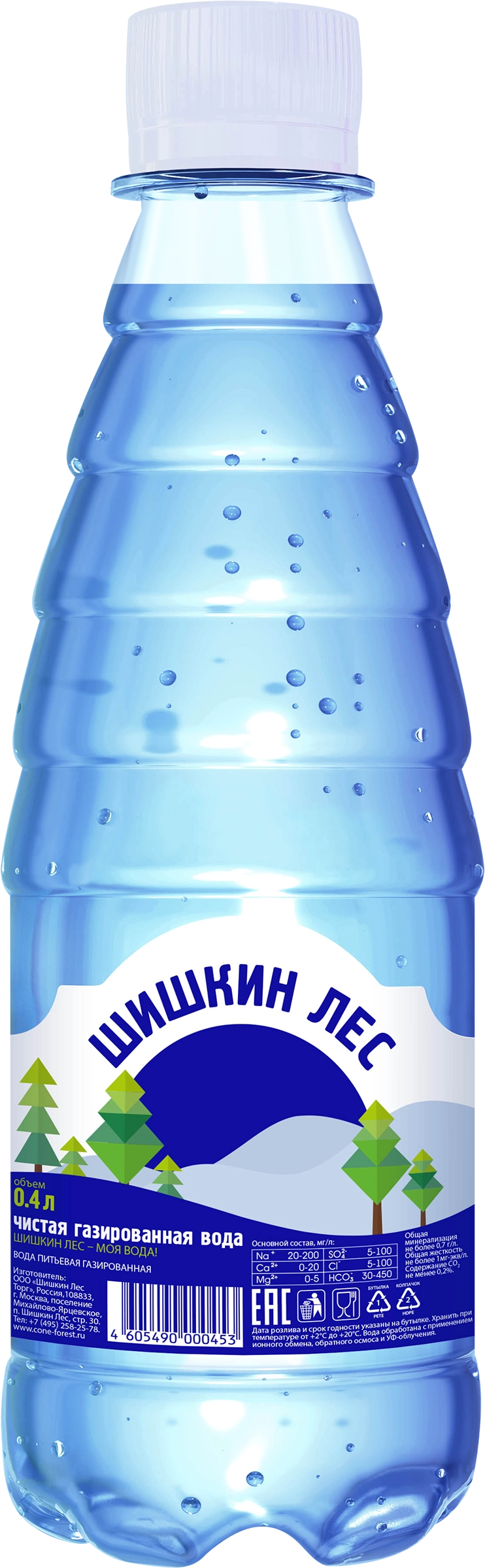 Вода ШИШКИН ЛЕС газированная, 0.4л - купить с доставкой в Москве и области  по выгодной цене - интернет-магазин Утконос