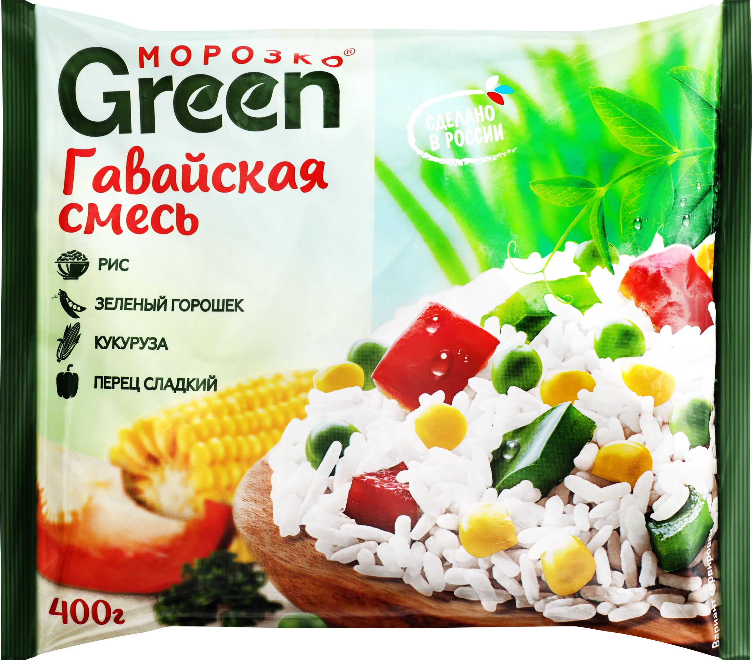 Смесь овощная МОРОЗКО Green Гавайская, 400г - купить с доставкой в Москве и  области по выгодной цене - интернет-магазин Утконос