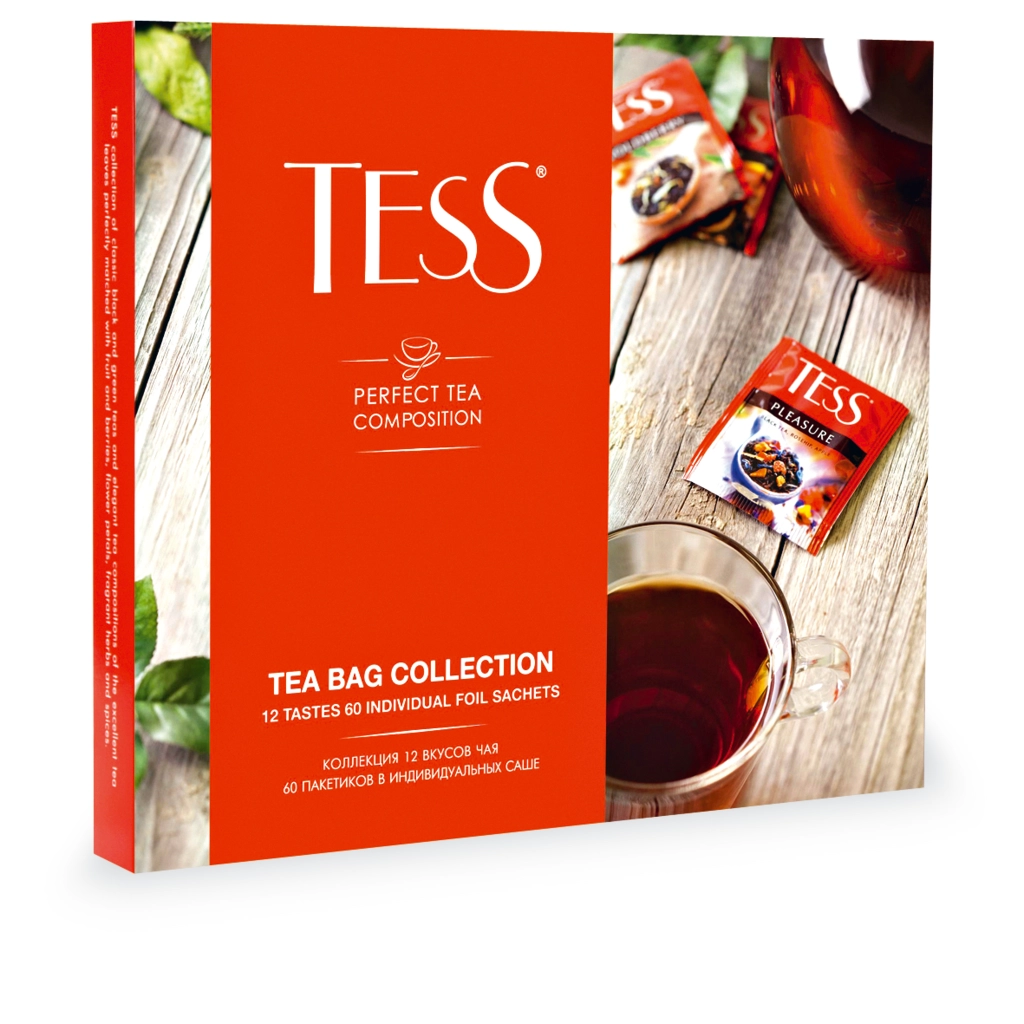 Набор чая и чайных напитков TESS Tea Bag Collection 12 видов, 60пак