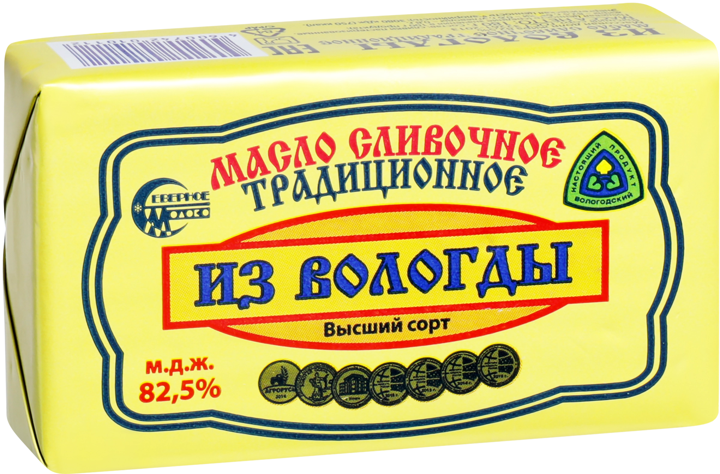 Масло сливочное СЕВЕРНОЕ МОЛОКО Из Вологды Традиционное 82,5%, без змж,  180г - купить с доставкой в Москве и области по выгодной цене -  интернет-магазин Утконос