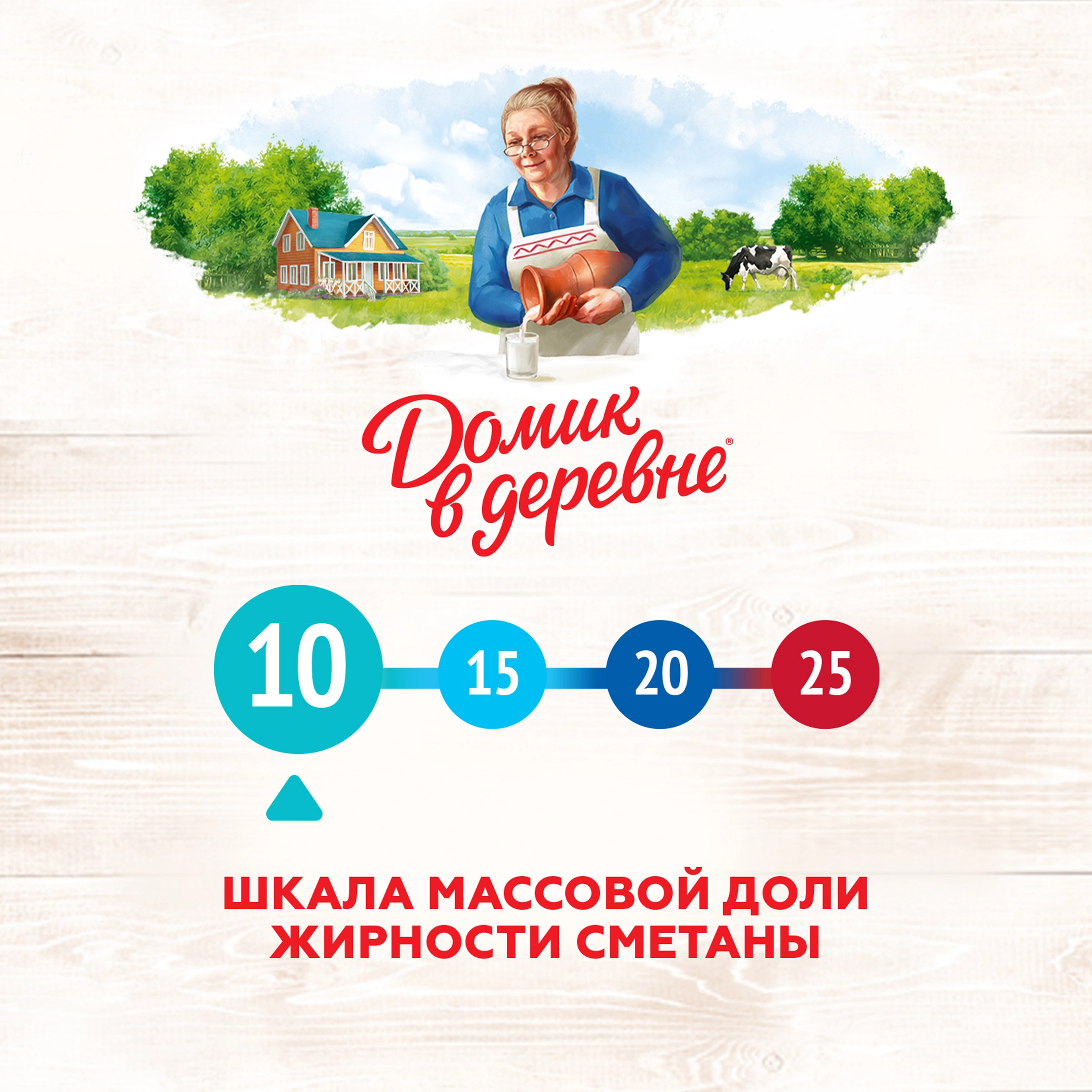 Сметана ДОМИК В ДЕРЕВНЕ 10%, без змж, 300г