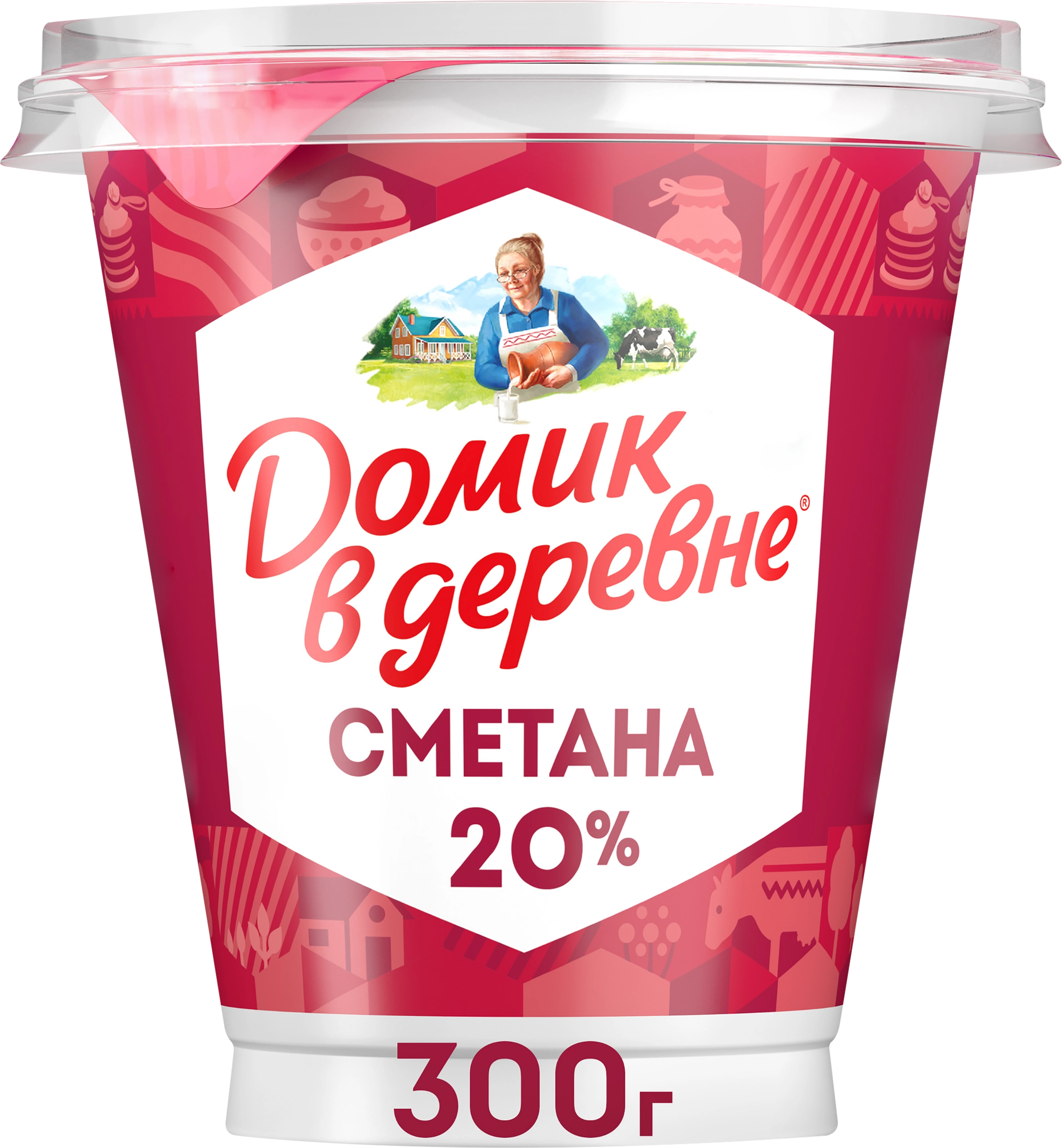 Сметана ДОМИК В ДЕРЕВНЕ 20%, без змж, 300г - купить с доставкой в Москве и  области по выгодной цене - интернет-магазин Утконос