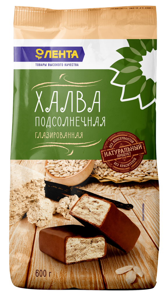 Конфеты ЛЕНТА Халва подсолнечная глазированная, 600г - купить с ...