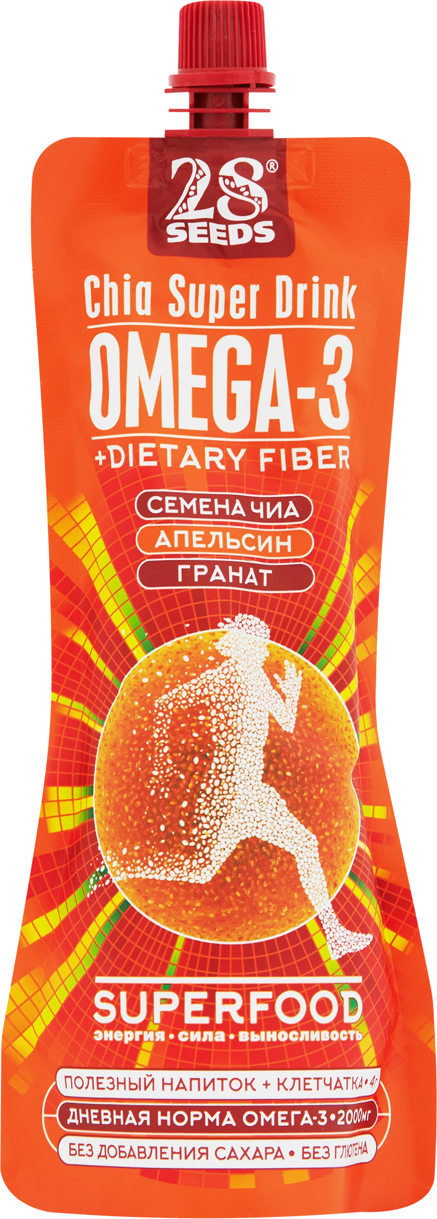 Напиток 28SEEDS Superfood с семенами чиа, апельсином и гранатом, 0.25л -  купить с доставкой в Москве и области по выгодной цене - интернет-магазин  Утконос