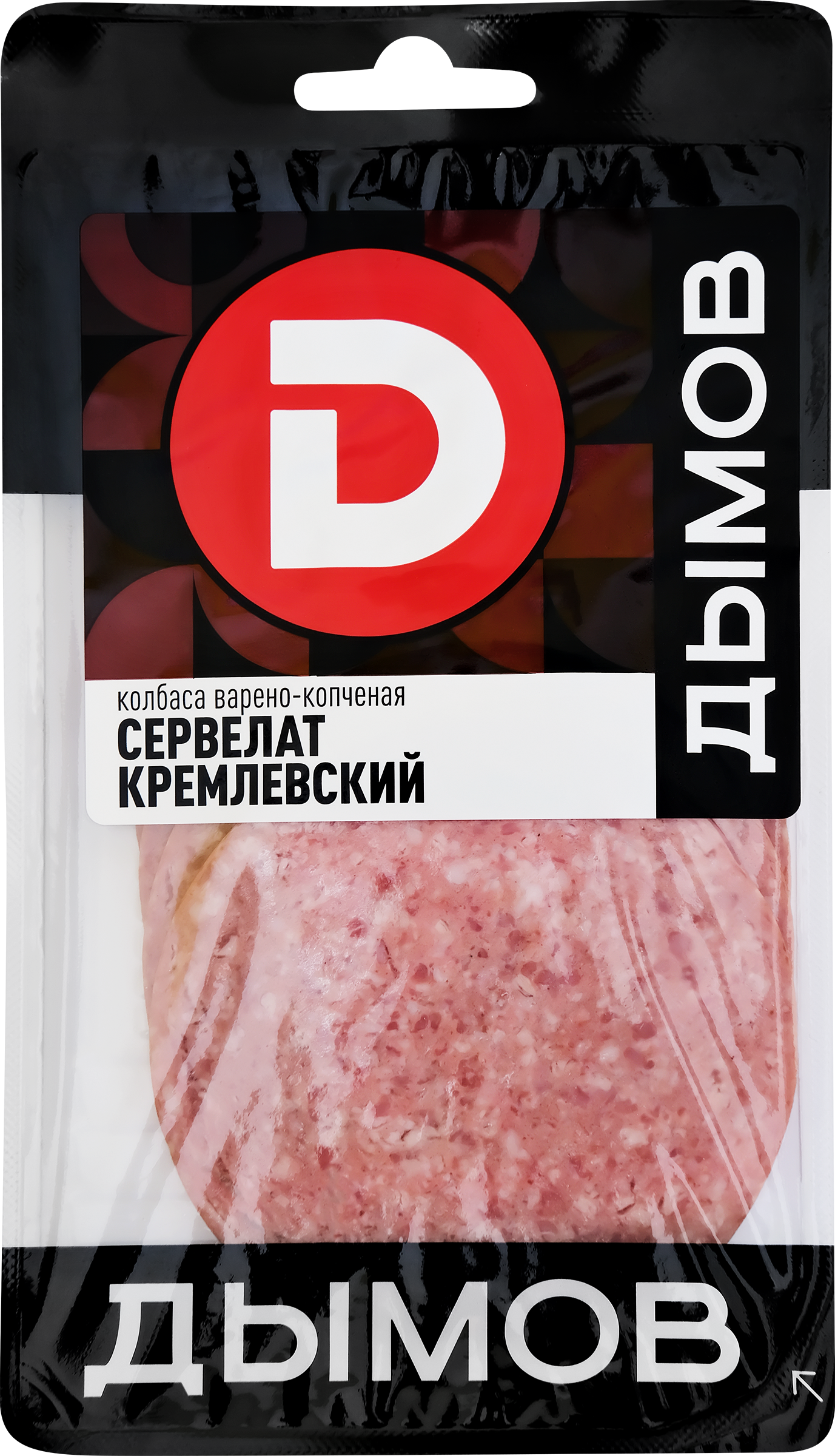 Изображение товара Колбаса варено-копченая ДЫМОВ Сервелат Кремлевский, нарезка, 110г