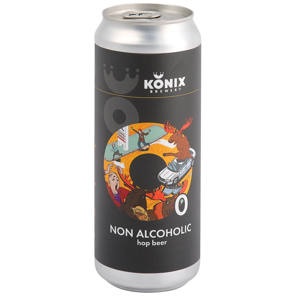 Пиво осветленное безалкогольное KONIX BREWERY Moose just Moose  нефильтрованное пастеризованное, 0%, ж/б, 0.45л - купить с доставкой в  Москве и области по выгодной цене - интернет-магазин Утконос