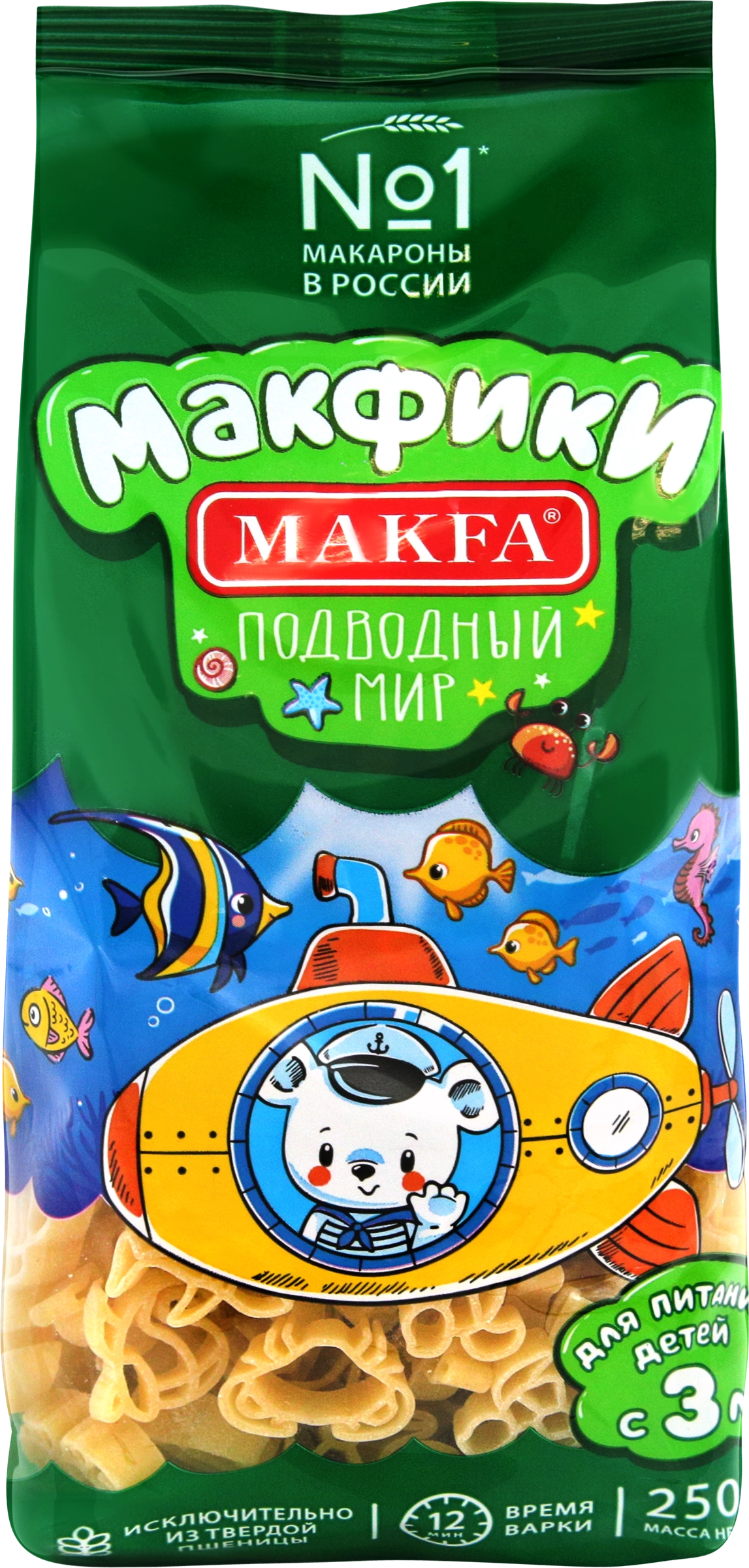 Макароны MAKFA Макфики, Подводный мир, 250г - купить с доставкой в Москве и  области по выгодной цене - интернет-магазин Утконос