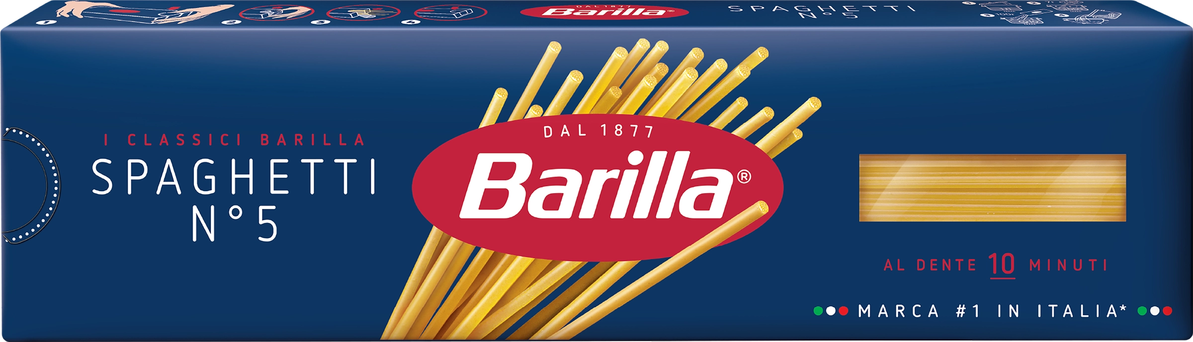 Макароны BARILLA Spaghetti n.5 из твердых сортов пшеницы группа А высший  сорт, 450г - купить с доставкой в Москве и области по выгодной цене -  интернет-магазин Утконос