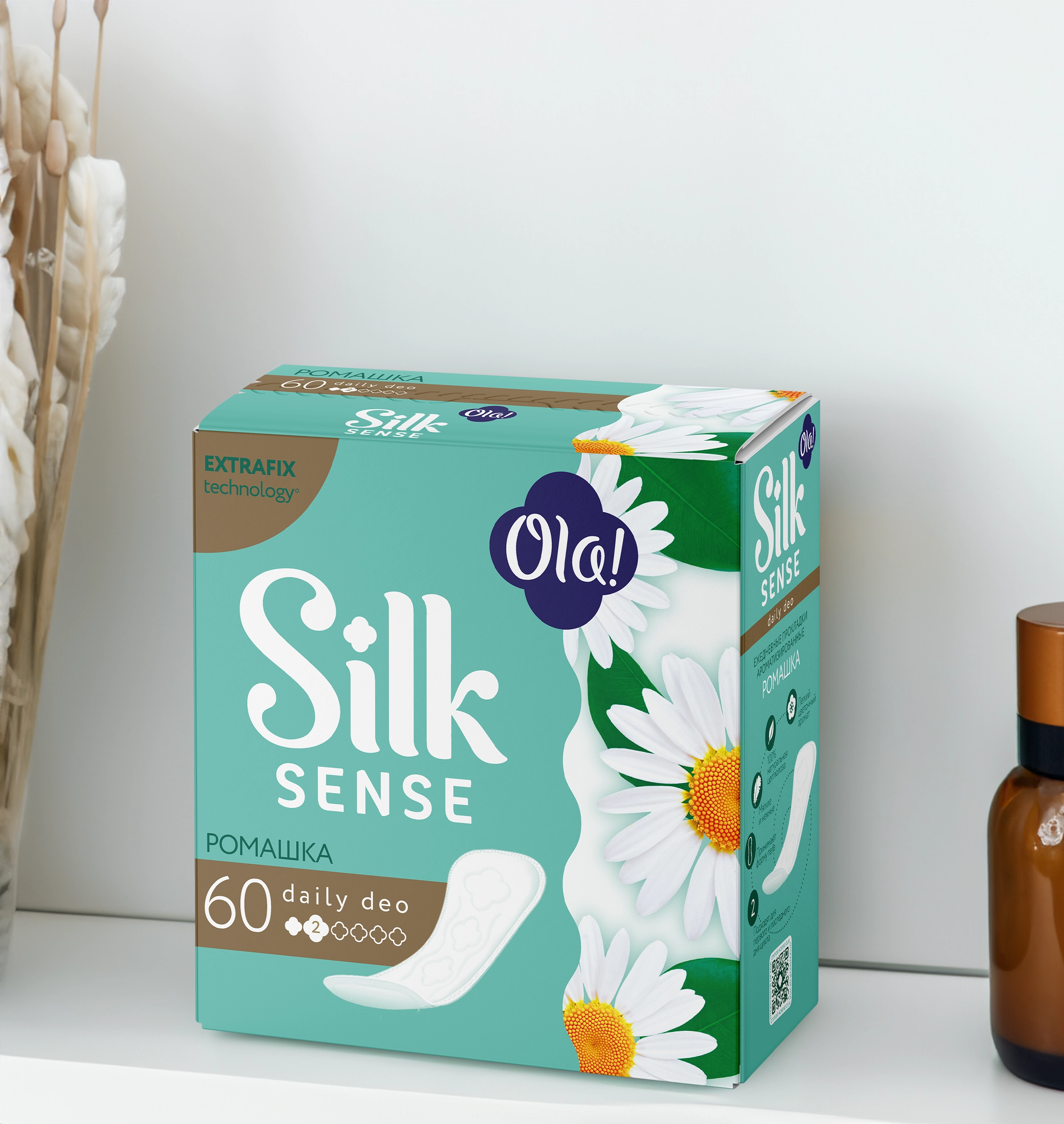 Прокладки ежедневные OLA! Silk Sense Daily Deo Ромашка, 60шт - купить с  доставкой в Москве и области по выгодной цене - интернет-магазин Утконос