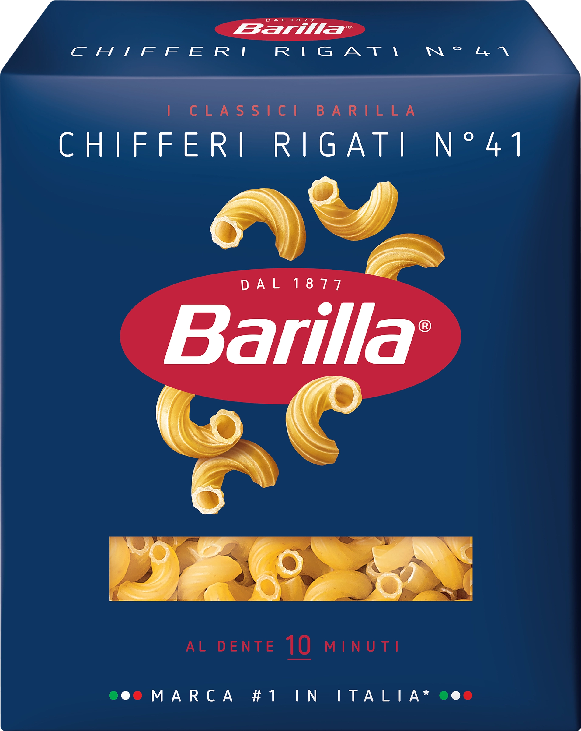 Макароны BARILLA Chifferi rigati n.41, группа А высший сорт, 450г - купить  с доставкой в Москве и области по выгодной цене - интернет-магазин Утконос