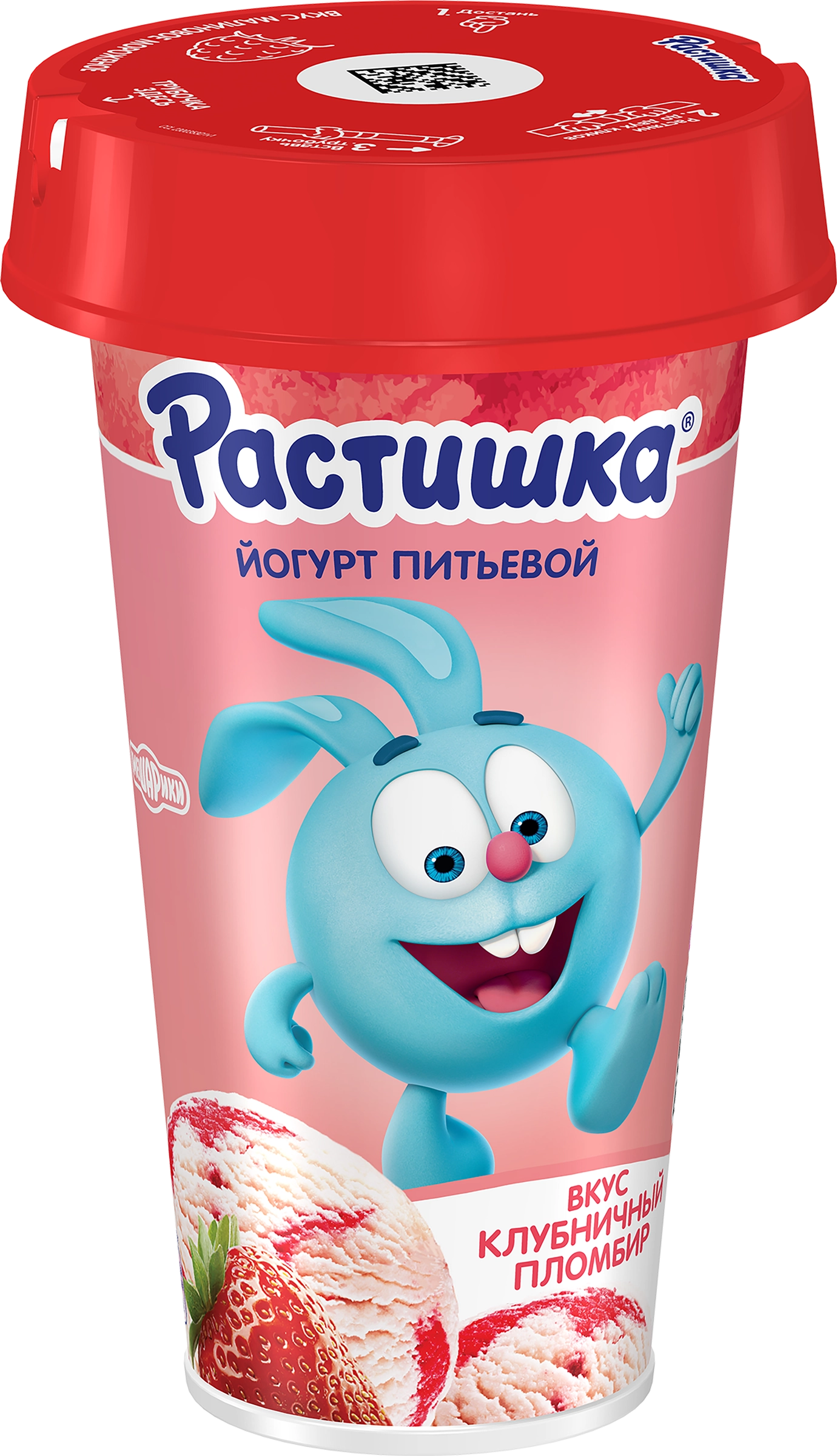 Йогурт питьевой РАСТИШКА Шейк Клубничный пломбир 2,8%, без змж, 190г -  купить с доставкой в Москве и области по выгодной цене - интернет-магазин  Утконос