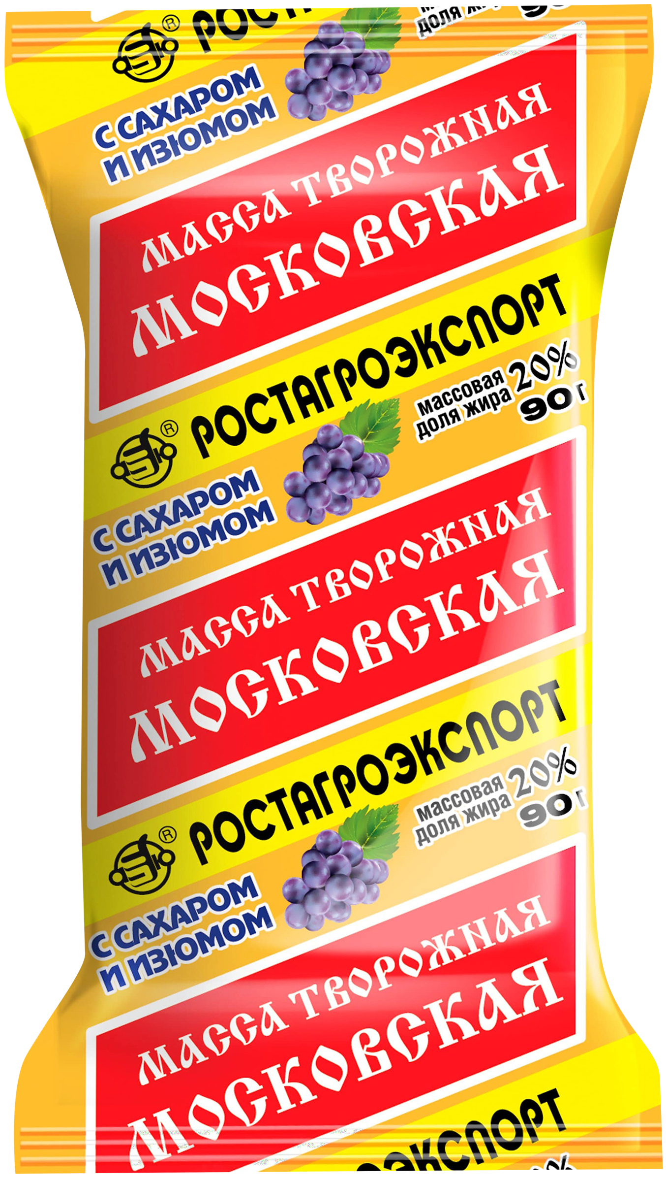 Изображение товара Масса творожная РОСТАГРОЭКСПОРТ Московская с сахаром и изюмом 20%, без змж, 180г Изображение товара Масса творожная РОСТАГРОЭКСПОРТ Московская с сахаром и изюмом 20%, без змж, 180г