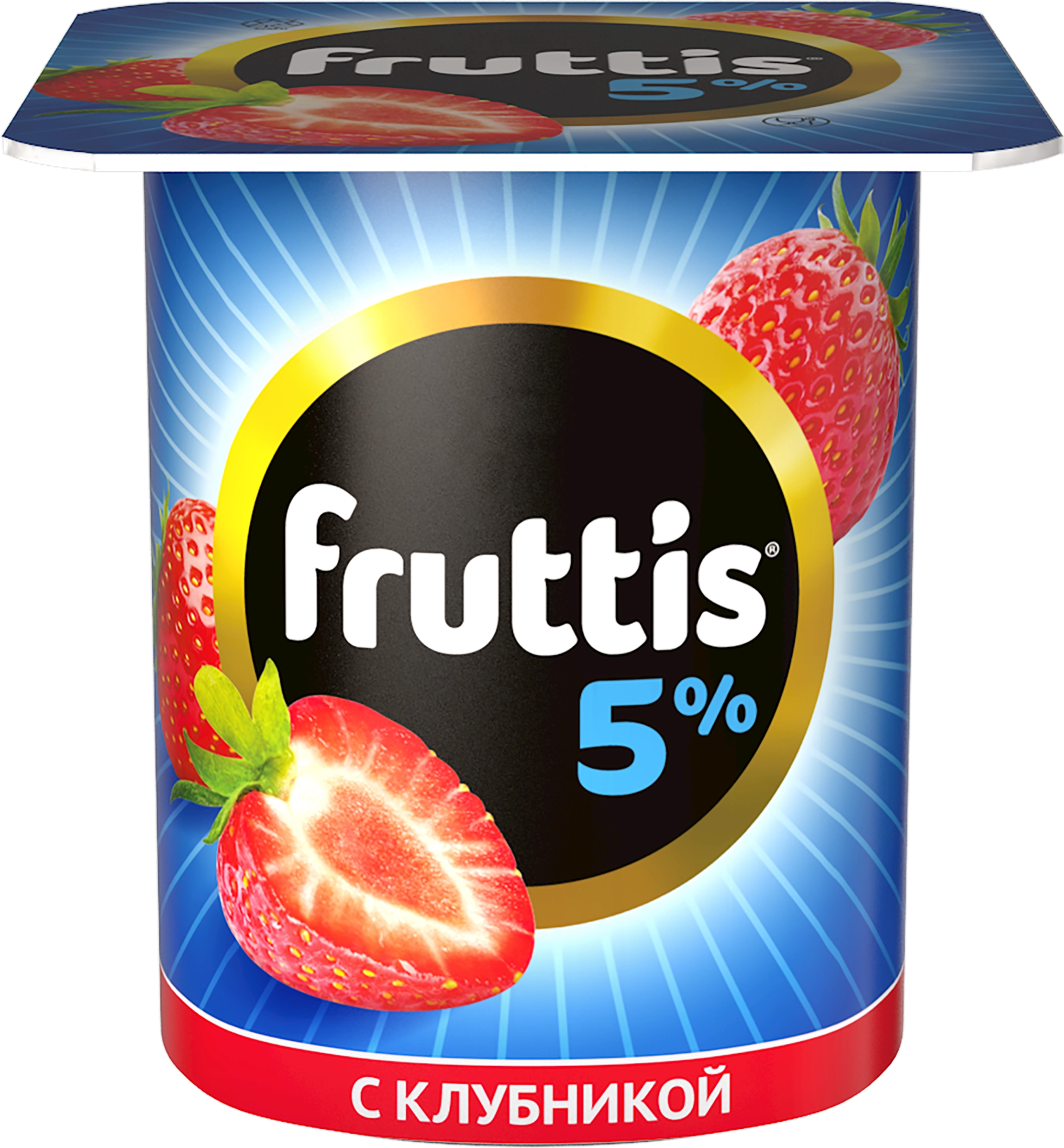 Продукт йогуртный FRUTTIS Клубника/Персик 5%, без змж, 115г