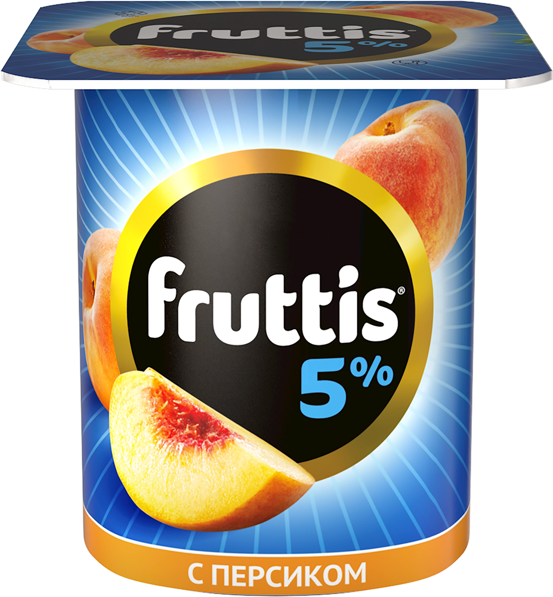 Продукт йогуртный FRUTTIS Клубника/Персик 5%, без змж, 115г - купить с  доставкой в Москве и области по выгодной цене - интернет-магазин Утконос