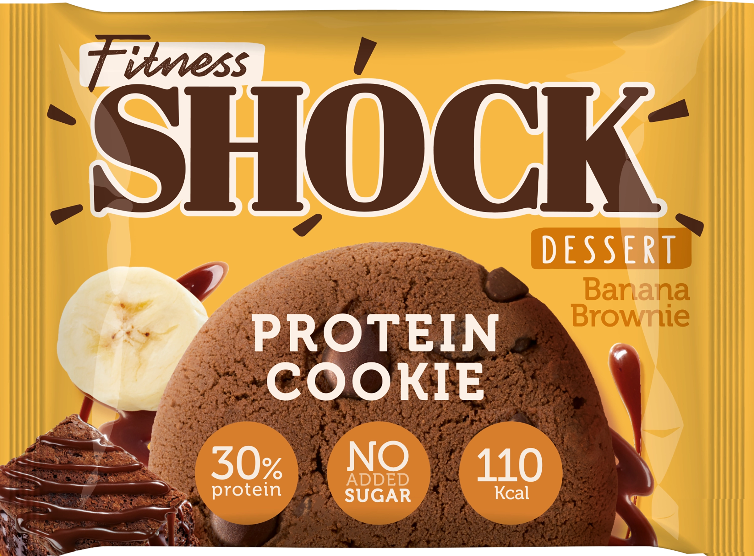 Печенье протеиновое FITNESSHOCK Dessert Банановый брауни, 35г - купить с  доставкой в Москве и области по выгодной цене - интернет-магазин Утконос