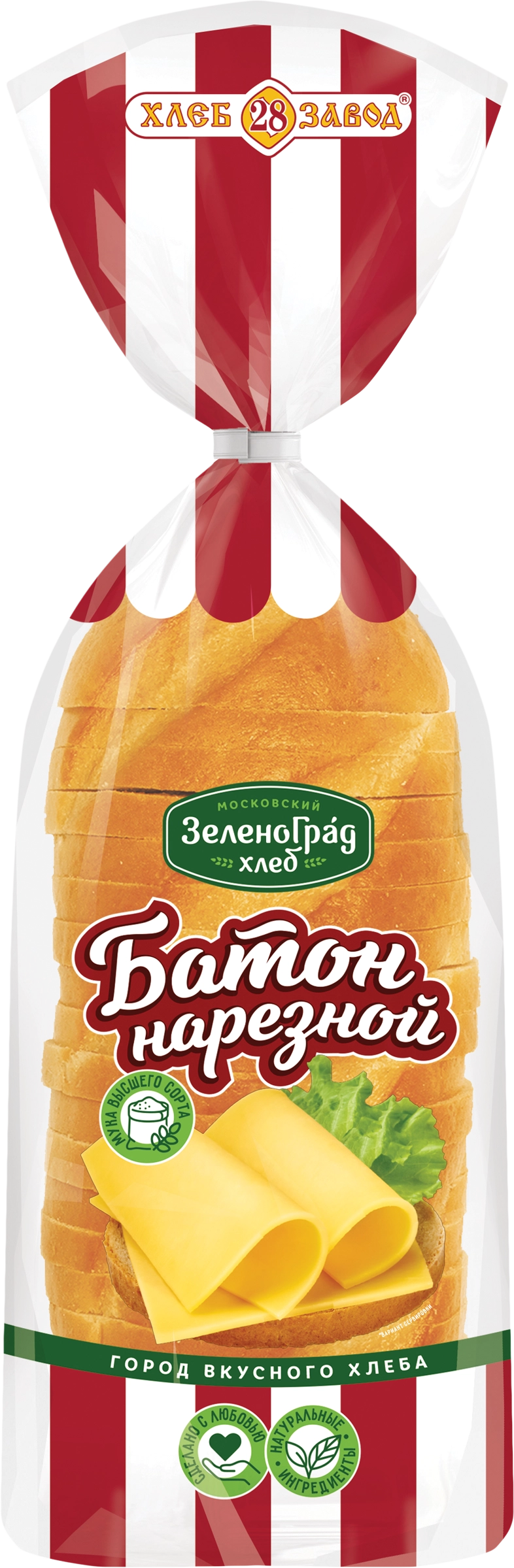 Батон ХЗ №28 Нарезной, высший сорт, 400г - купить с доставкой в Москве и  области по выгодной цене - интернет-магазин Утконос