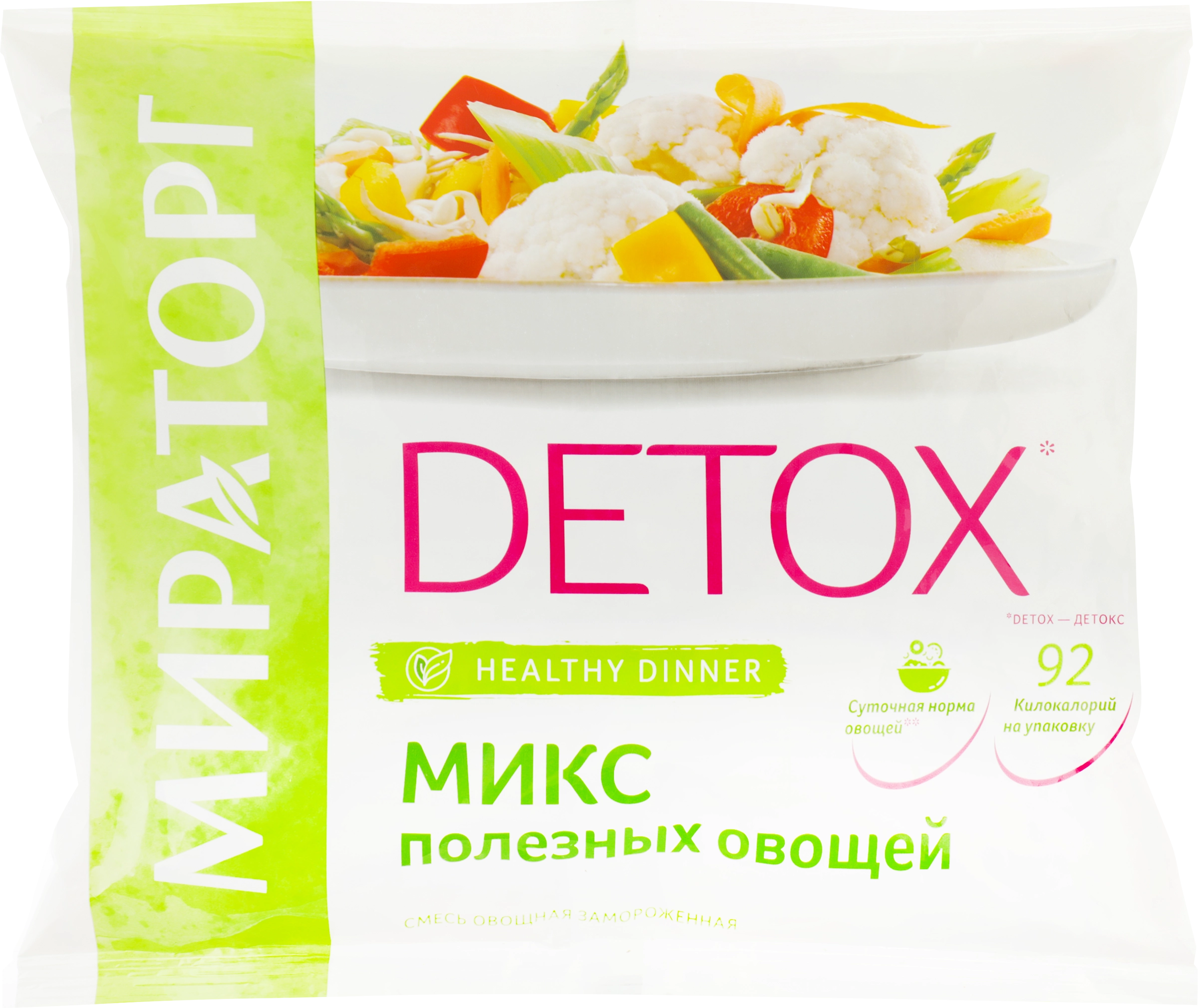 Смесь овощная МИРАТОРГ Detox Микс полезных овощей, 400г - купить с  доставкой в Москве и области по выгодной цене - интернет-магазин Утконос