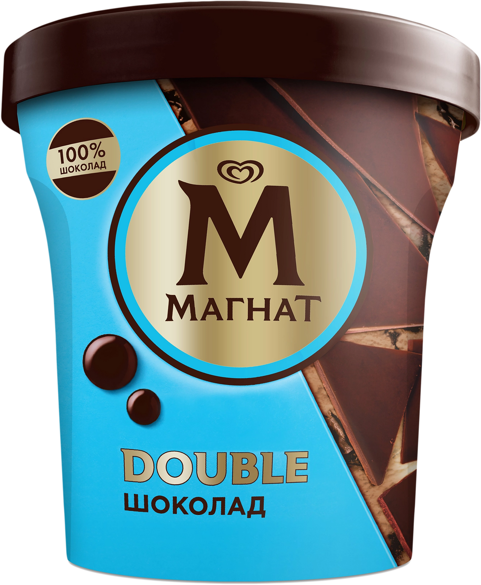 Мороженое МАГНАТ Double Шоколад, сливочное 10%, без змж, пластиковый  стакан, 310г - купить с доставкой в Москве и области по выгодной цене -  интернет-магазин Утконос