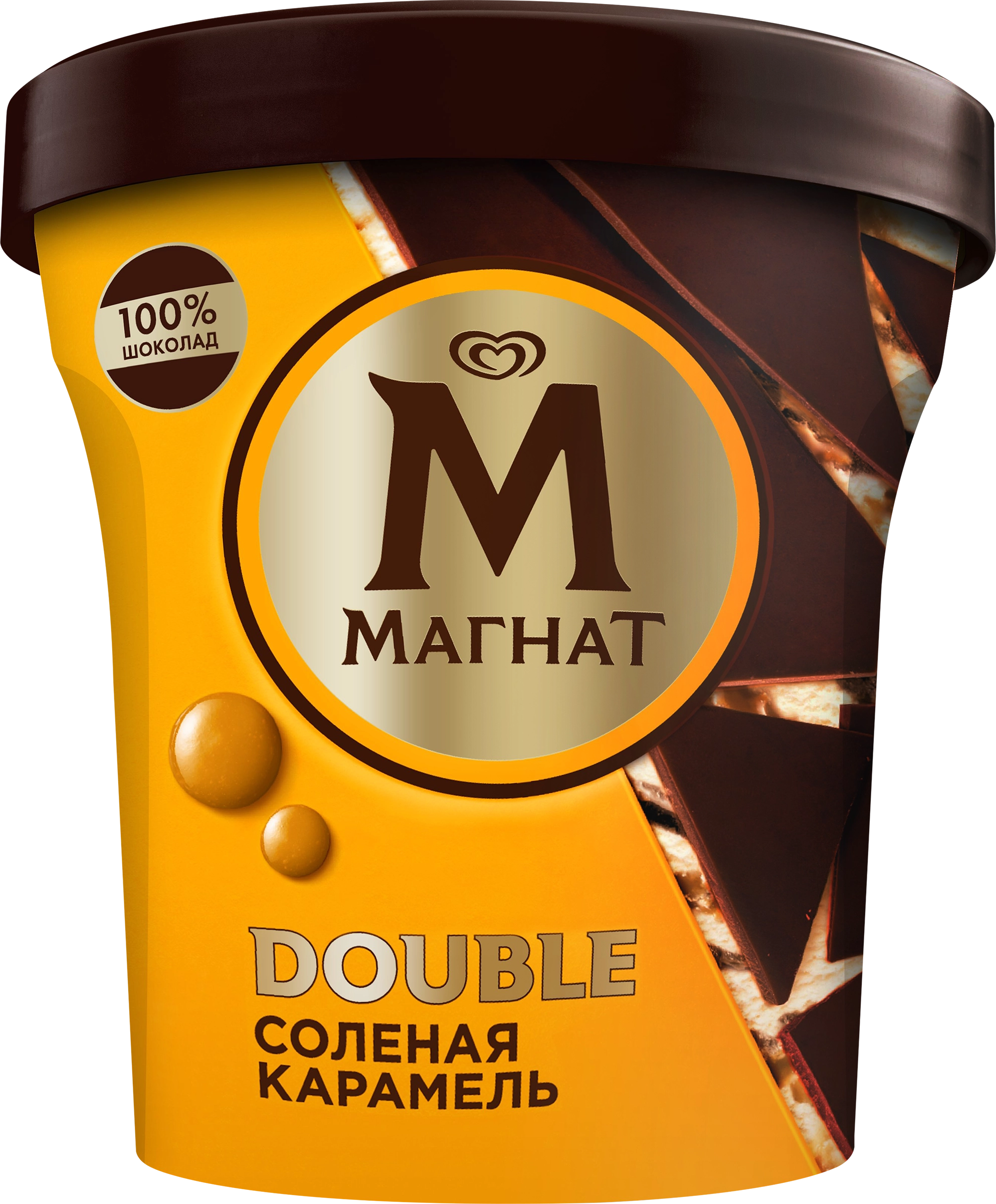 Мороженое МАГНАТ Double Соленая карамель, сливочное 10%, без змж,  пластиковый стакан, 310г - купить с доставкой в Москве и области по  выгодной цене - интернет-магазин Утконос