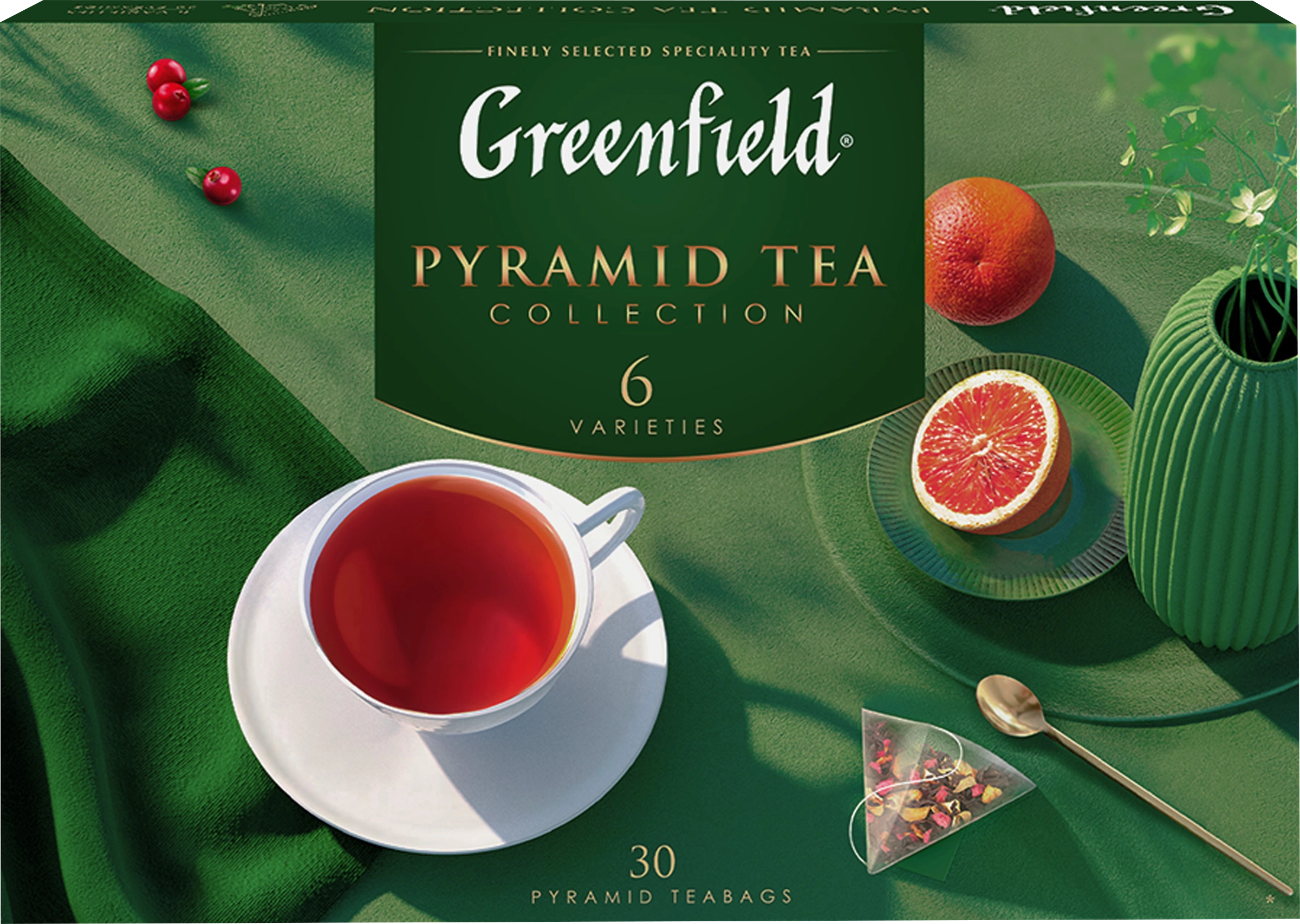 Набор чая GREENFIELD Pyramid Tea Collection 6 сортов в пирамидках, 56г -  купить с доставкой в Москве и области по выгодной цене - интернет-магазин  Утконос