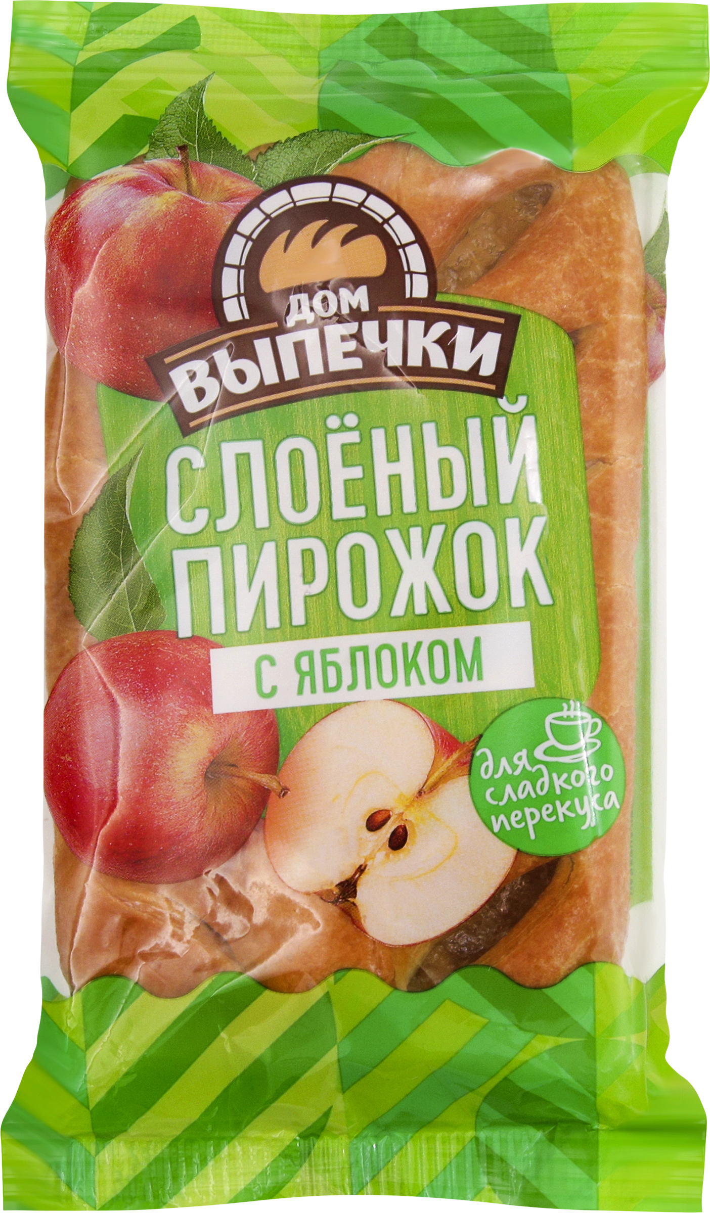 Пирожок слоеный ДОМ ВЫПЕЧКИ с яблоком, 70г - купить с доставкой в Москве и  области по выгодной цене - интернет-магазин Утконос