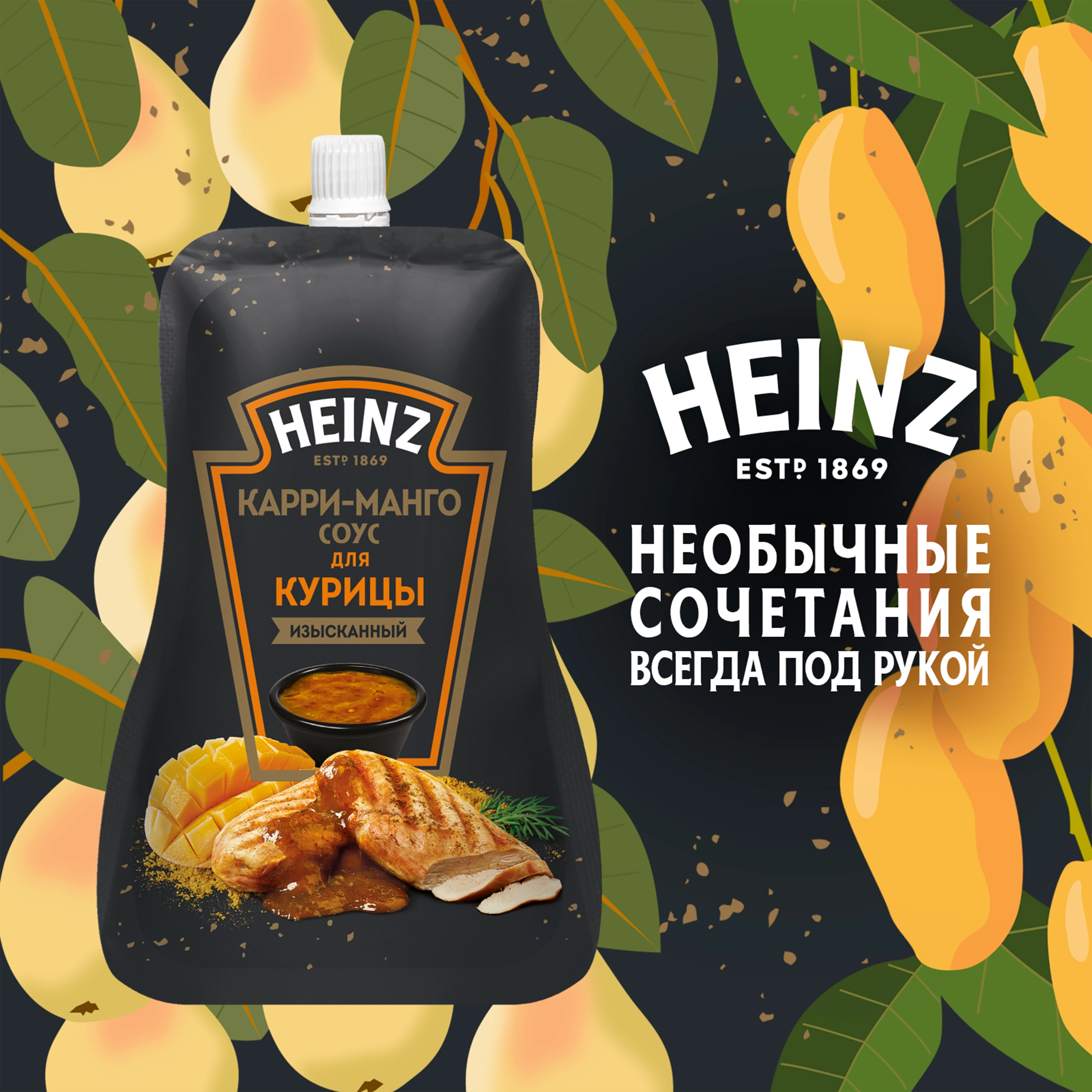 Соус для куриной грудки HEINZ Карри-Манго, 200г - купить с доставкой в  Москве и области по выгодной цене - интернет-магазин Утконос