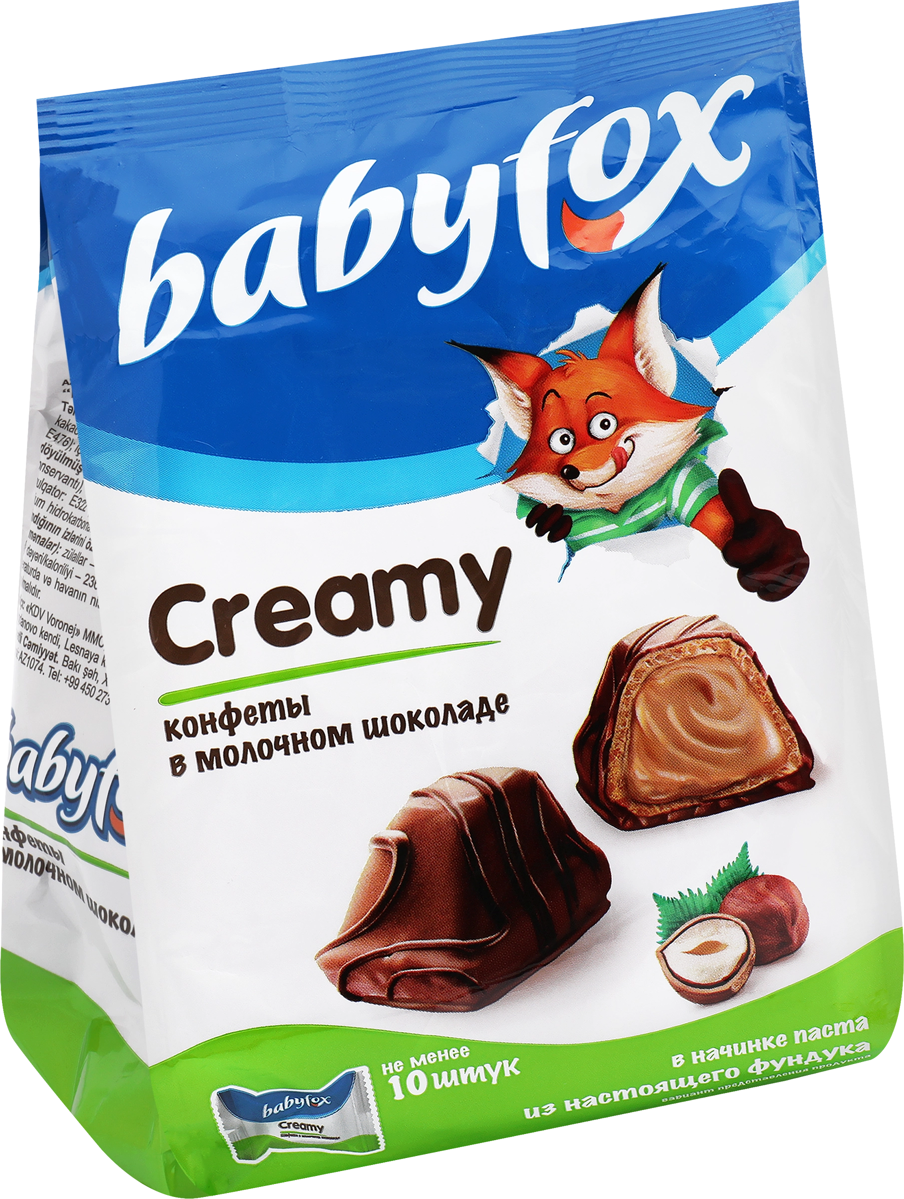 Конфеты вафельные BABYFOX Creamy Choco молочно-ореховые, 100г - купить с  доставкой в Москве и области по выгодной цене - интернет-магазин Утконос