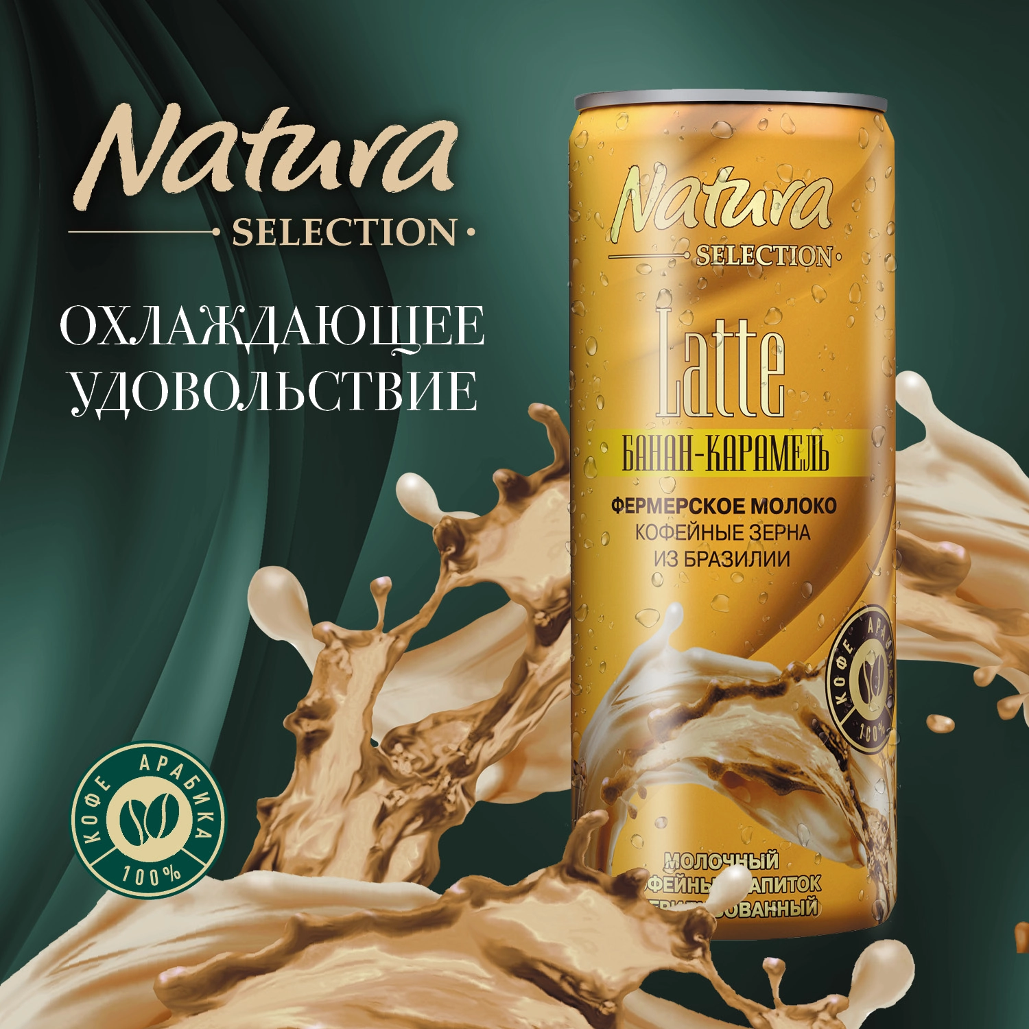 Напиток молочный кофейный NATURA SELECTION Latte Банан, карамель 2,4%, без  змж, 220мл - купить с доставкой в Москве и области по выгодной цене -  интернет-магазин Утконос