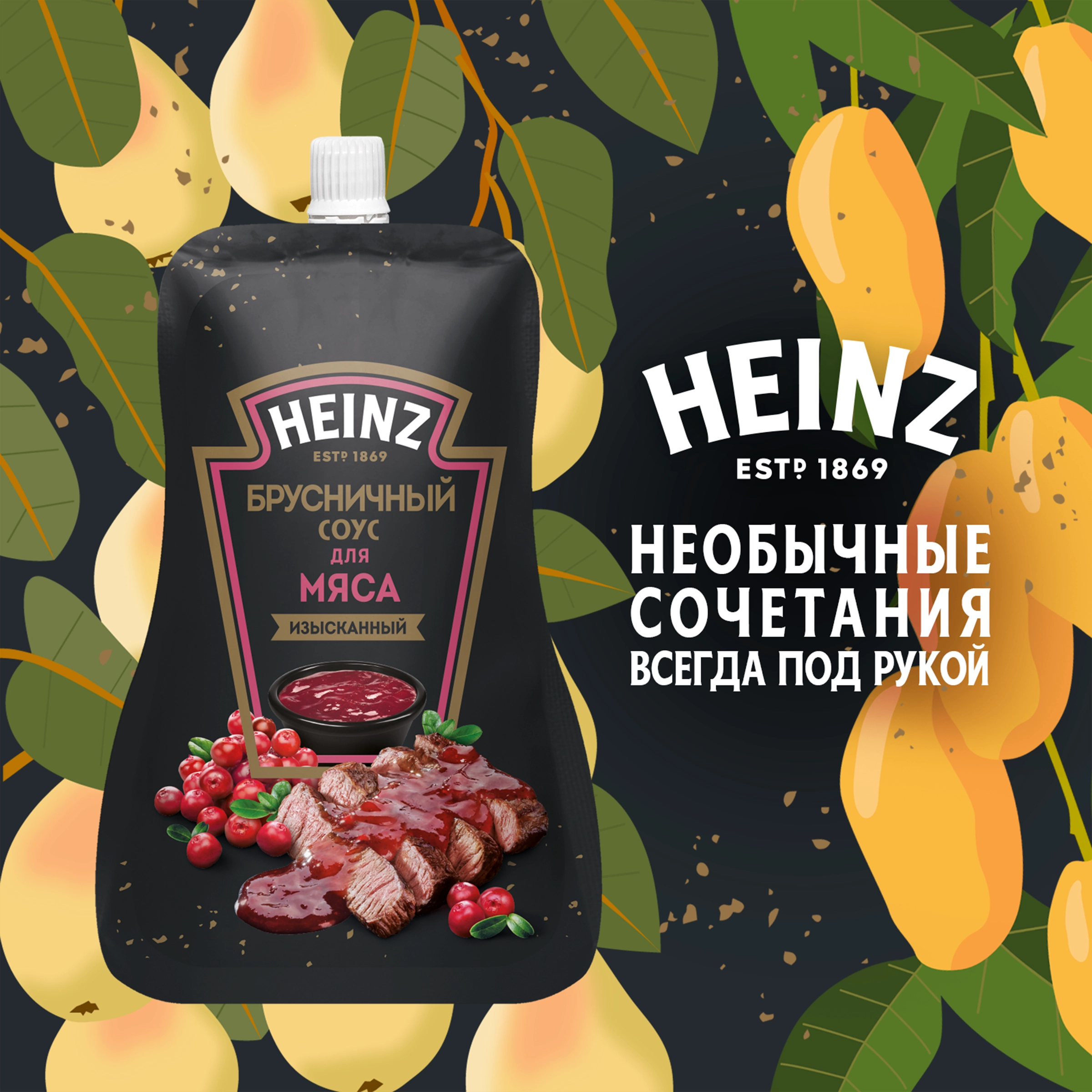 Соус деликатесный HEINZ Брусничный, 200г - купить с доставкой в Москве и  области по выгодной цене - интернет-магазин Утконос