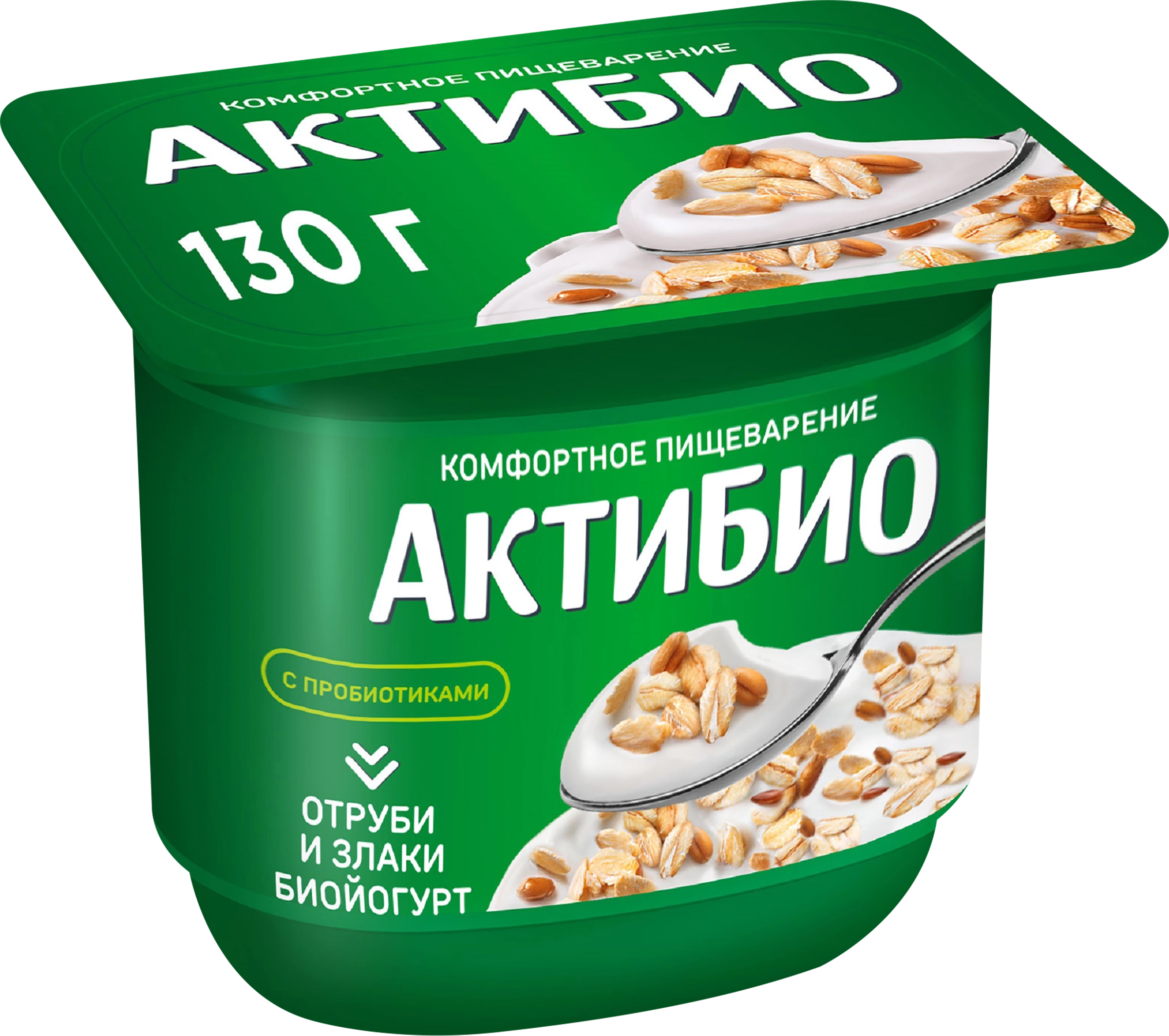 Биойогурт АКТИБИО Отруби, злаки 2%, без змж, 130г - купить с доставкой в  Москве и области по выгодной цене - интернет-магазин Утконос