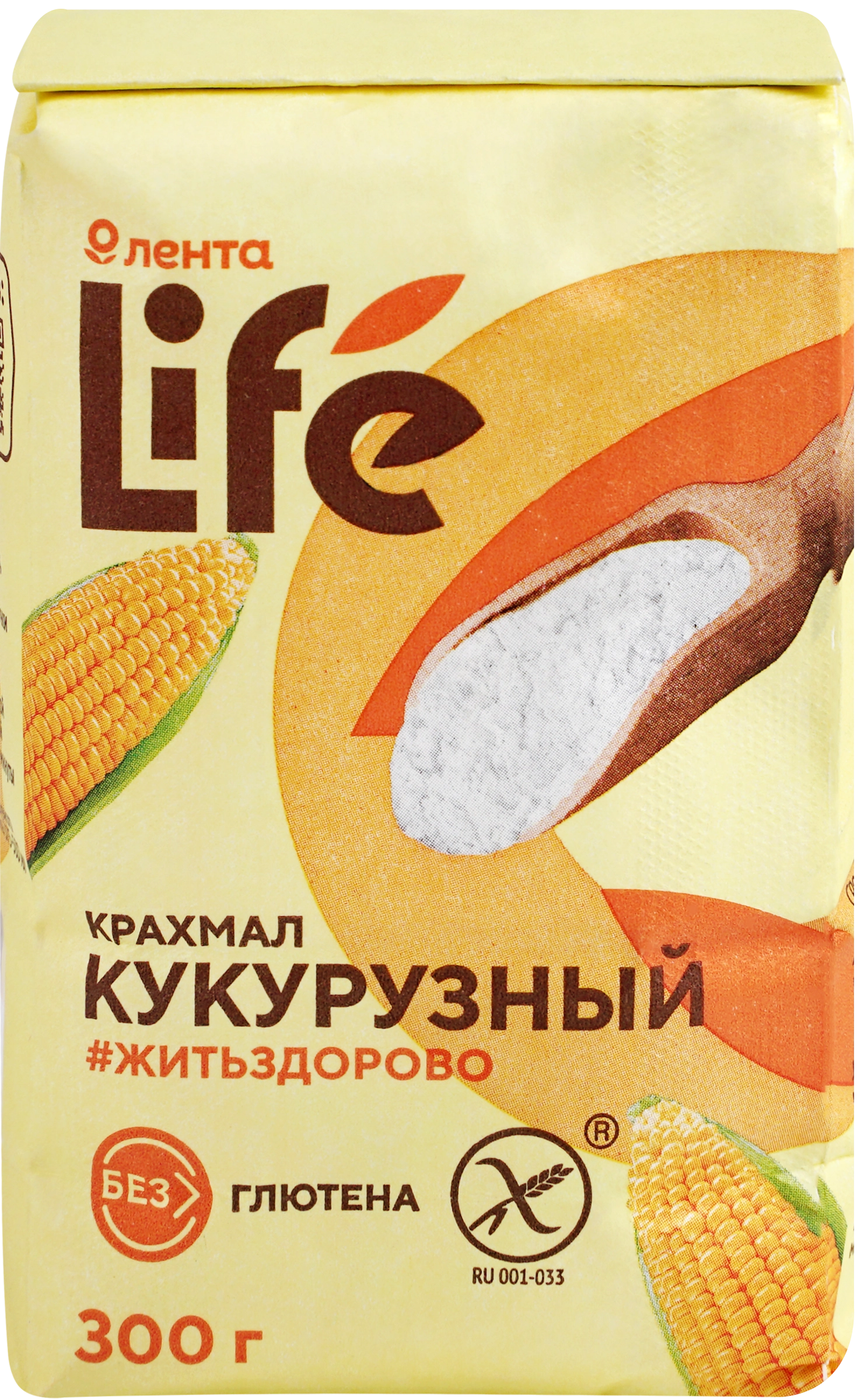 Крахмал кукурузный ЛЕНТА LIFE без глютена, 300г