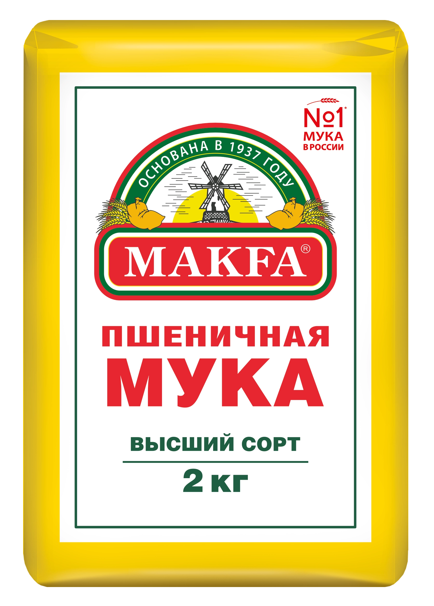 Мука пшеничная MAKFA хлебопекарная высший сорт, 2кг - купить с доставкой в  Москве и области по выгодной цене - интернет-магазин Утконос