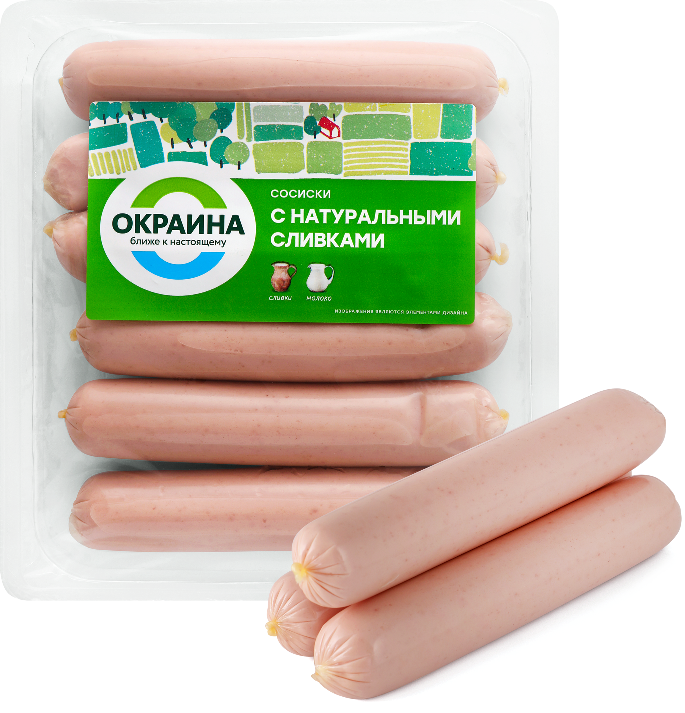 Изображение товара Сосиски ОКРАИНА с натуральными сливками, 420г