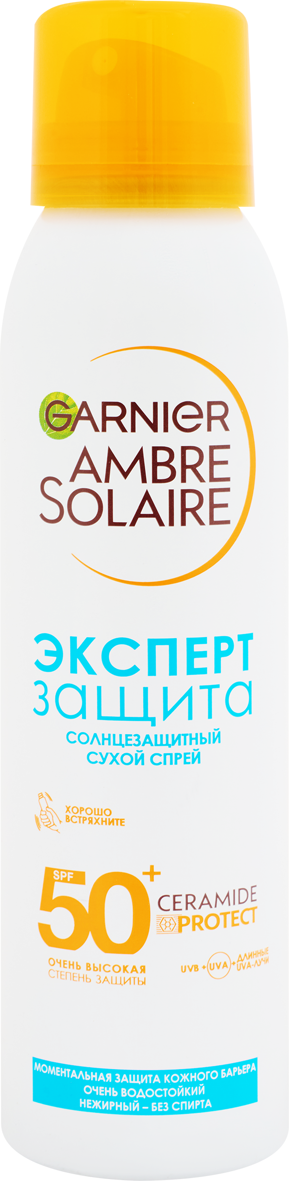 Изображение товара Спрей Garnier Ambre Solaire Защита SPF 50 для тела Изображение товара Спрей Garnier Ambre Solaire Защита SPF 50 для тела