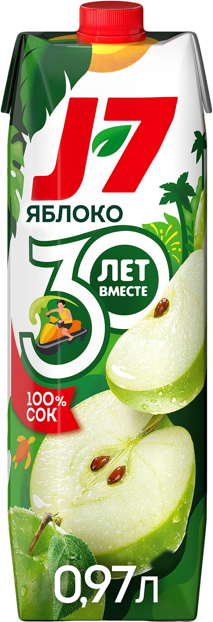 Сок J7 Яблоко осветленный, 0.97л - купить с доставкой в Москве и области по  выгодной цене - интернет-магазин Утконос