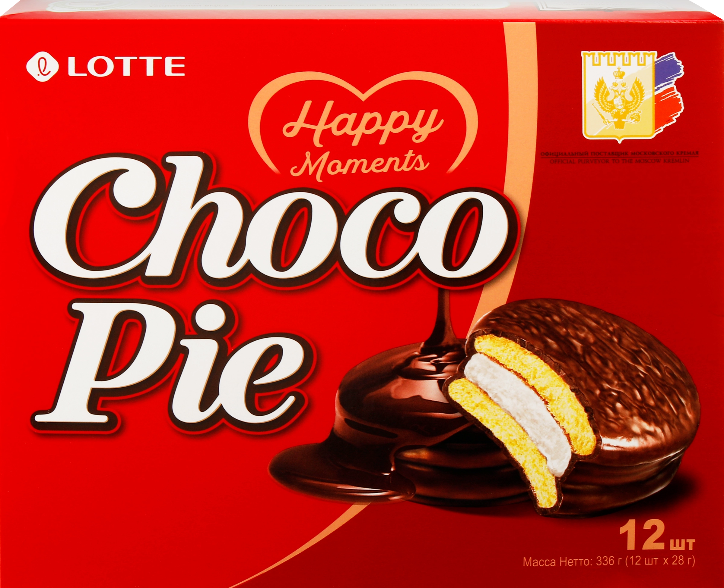 Печенье LOTTE Choco Pie бисквитное в шоколадной глазури, 12х28г - купить с  доставкой в Москве и области по выгодной цене - интернет-магазин Утконос