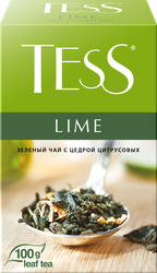 Чай зеленый TESS Lime с цедрой цитрусовых и ароматом лайма листовой, 100г, детальное фото