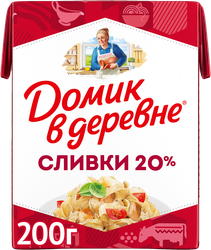 Сливки стерилизованные ДОМИК В ДЕРЕВНЕ 20%, без змж, 200г, картинка